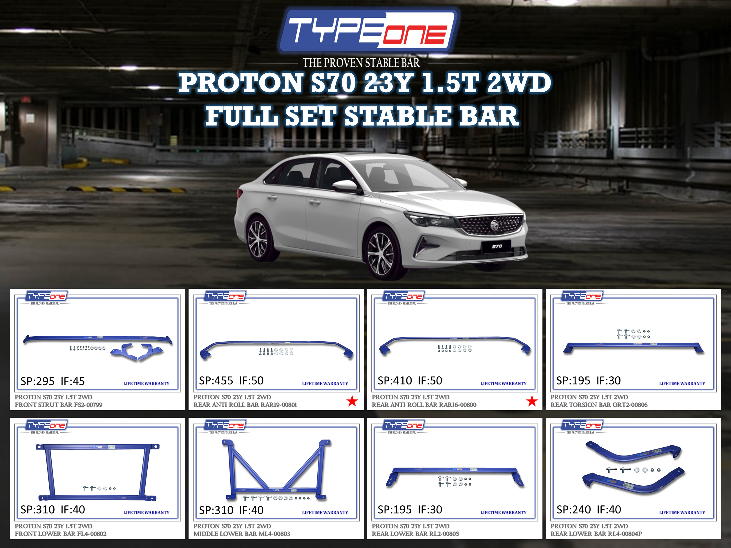 (TYPEONE) PROTON S70 23Y 1.5T 2WD