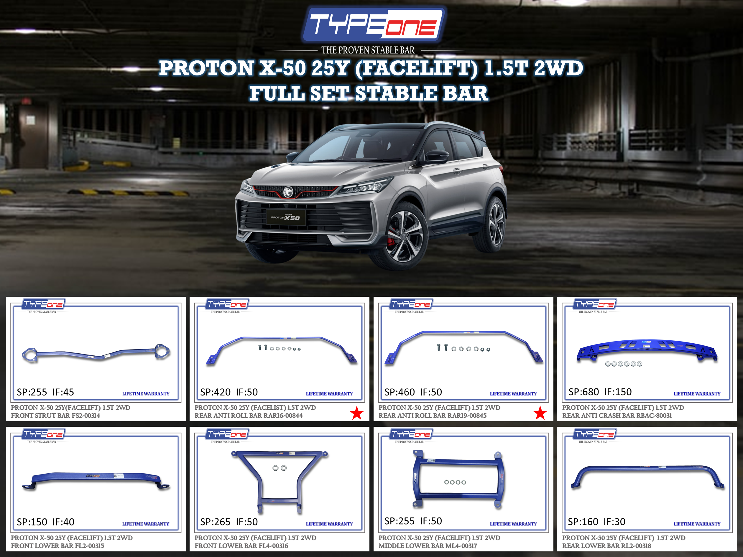 (TYPEONE) PROTON X-50 25Y (FACELIFT) 1.5T 2WD