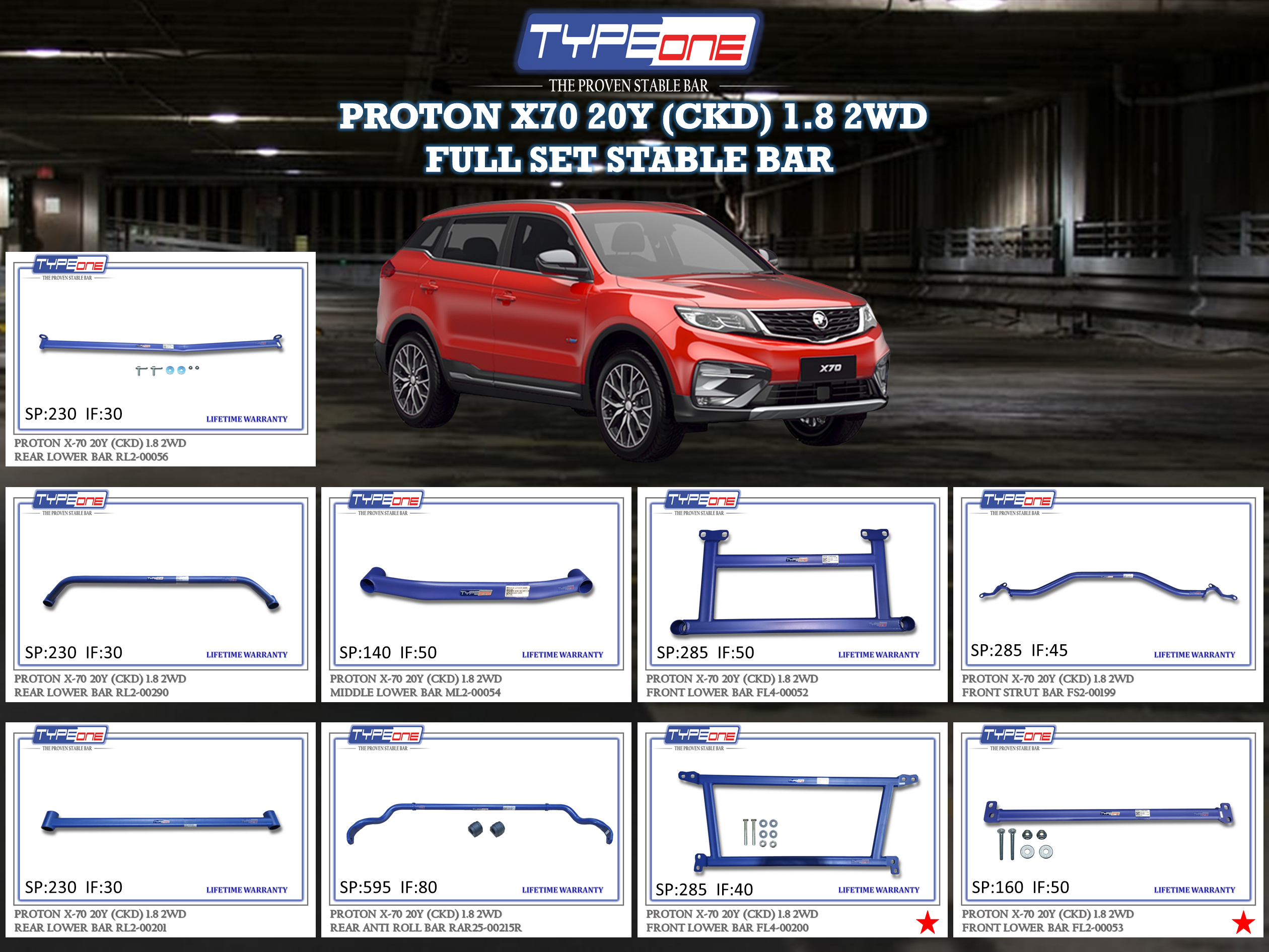 (TYPEONE) PROTON X70 20Y (CKD) 1.8 2WD