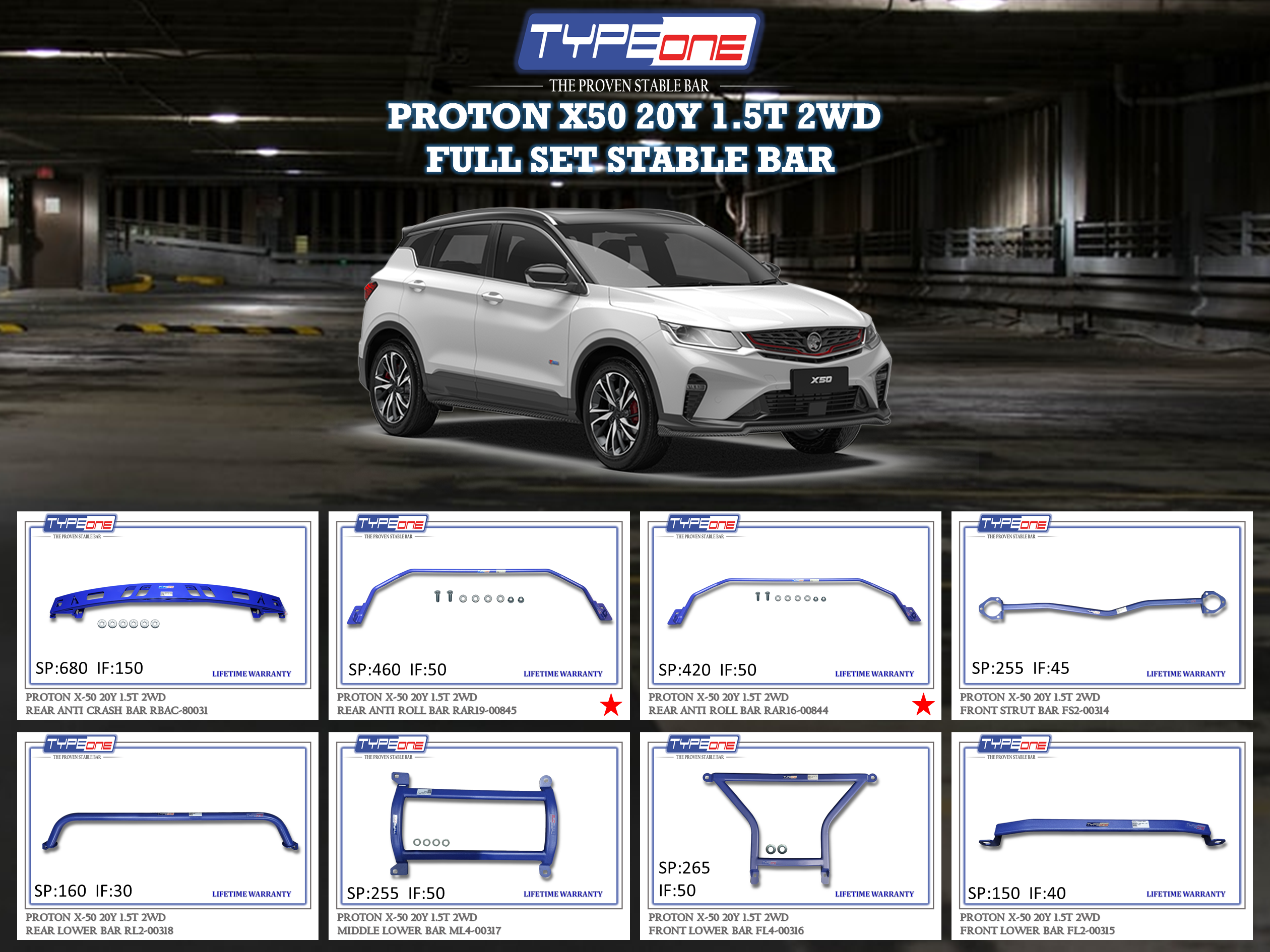 (TYPEONE) PROTON X50 20Y 1.5T 2WD