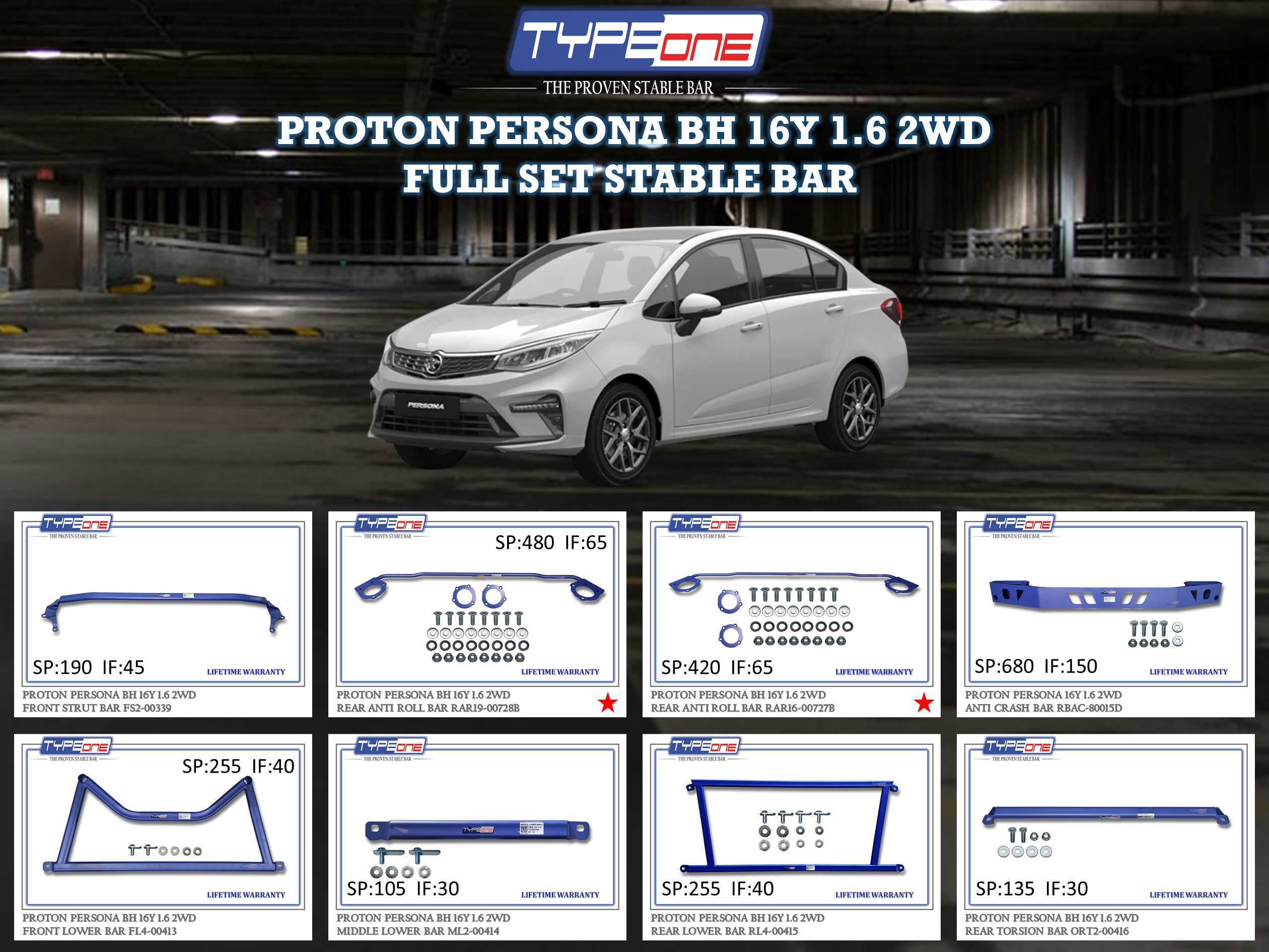 (TYPEONE) PROTON PERSONA 16Y BH 1.6 2WD