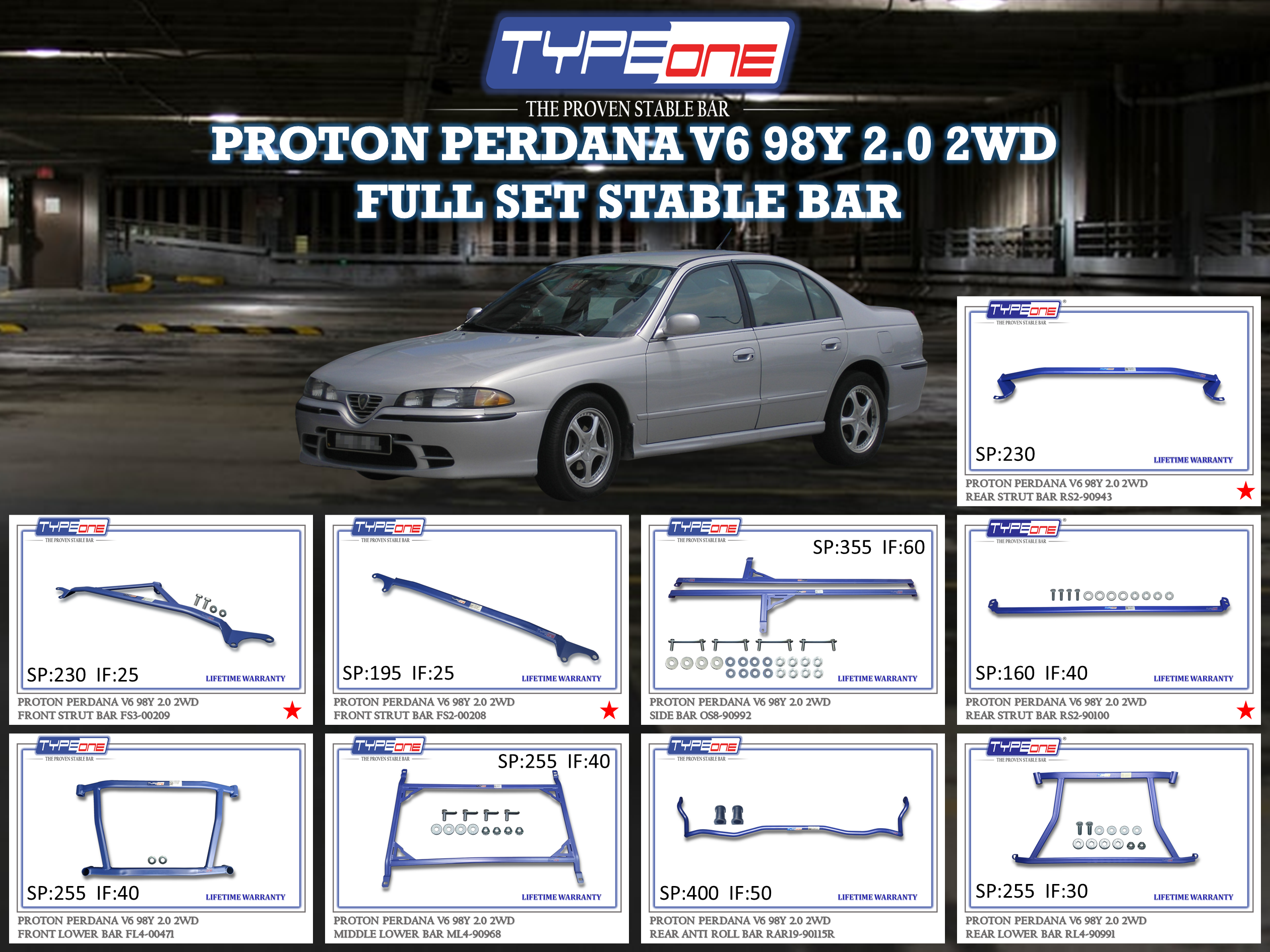 (TYPEONE) PROTON PERDANA V6 98Y 2.0 2WD