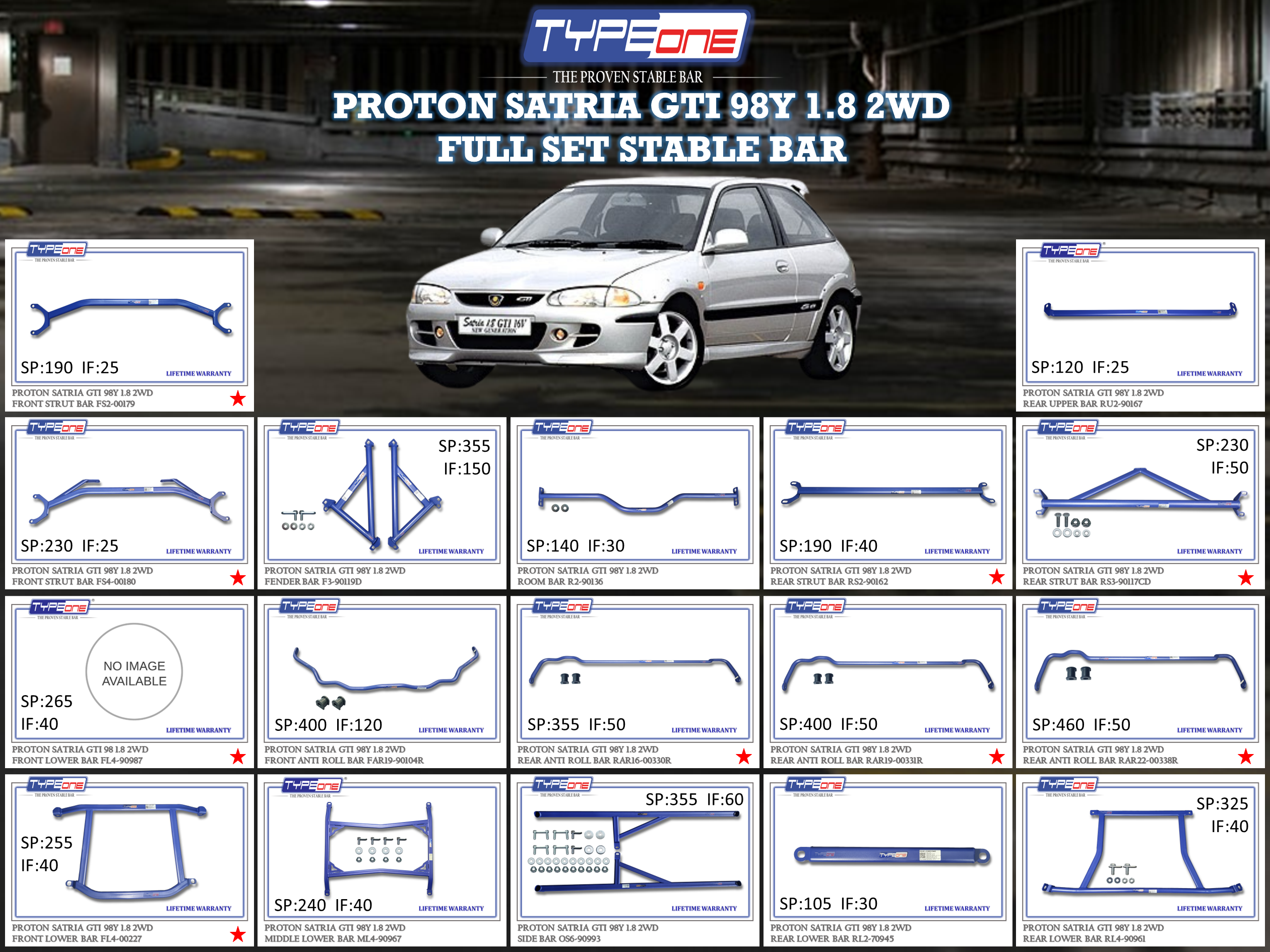 (TYPEONE) PROTON SATRIA GTI 98Y 1.8 2WD