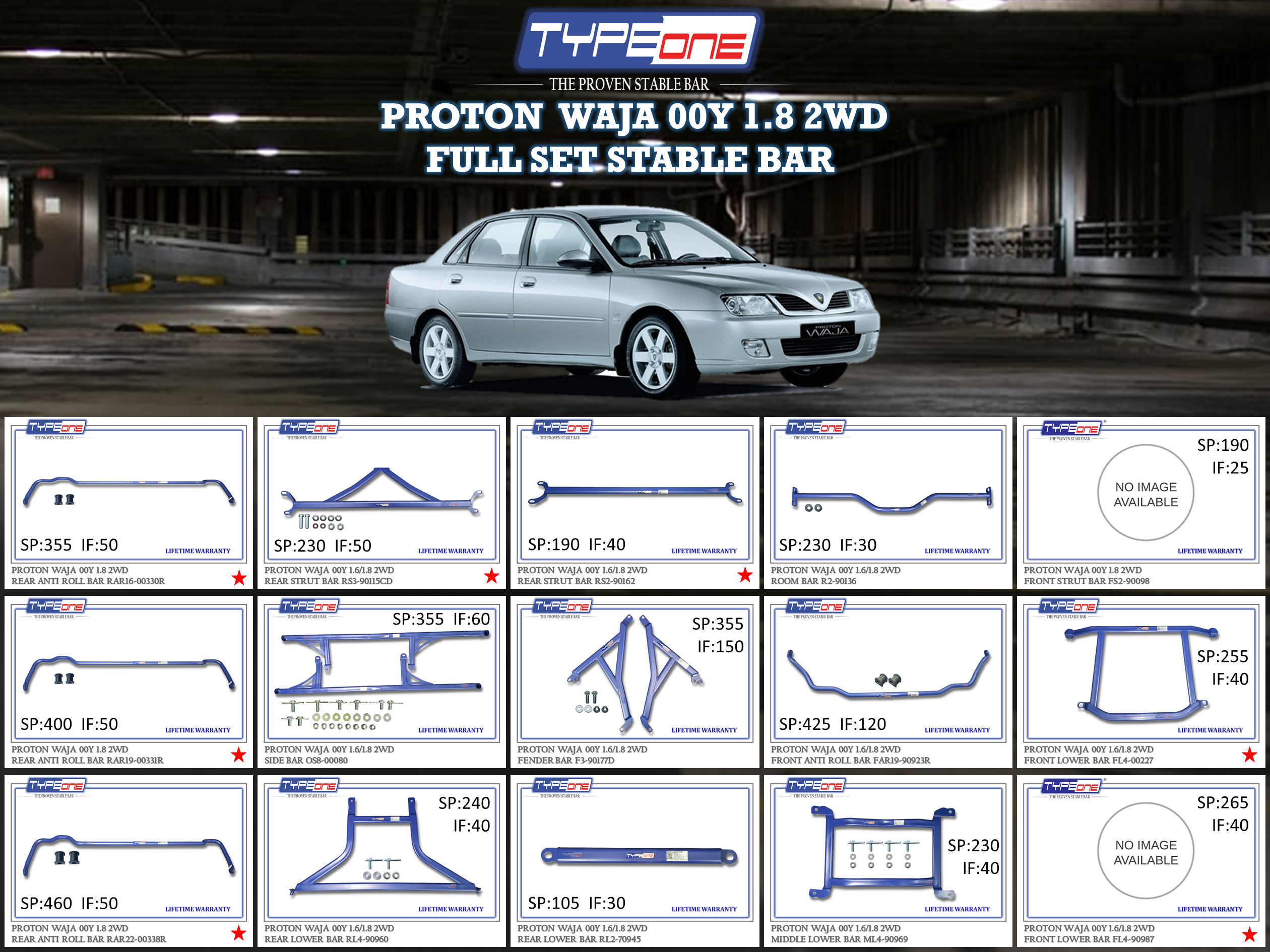 (TYPEONE) PROTON WAJA 00Y 1.8 2WD