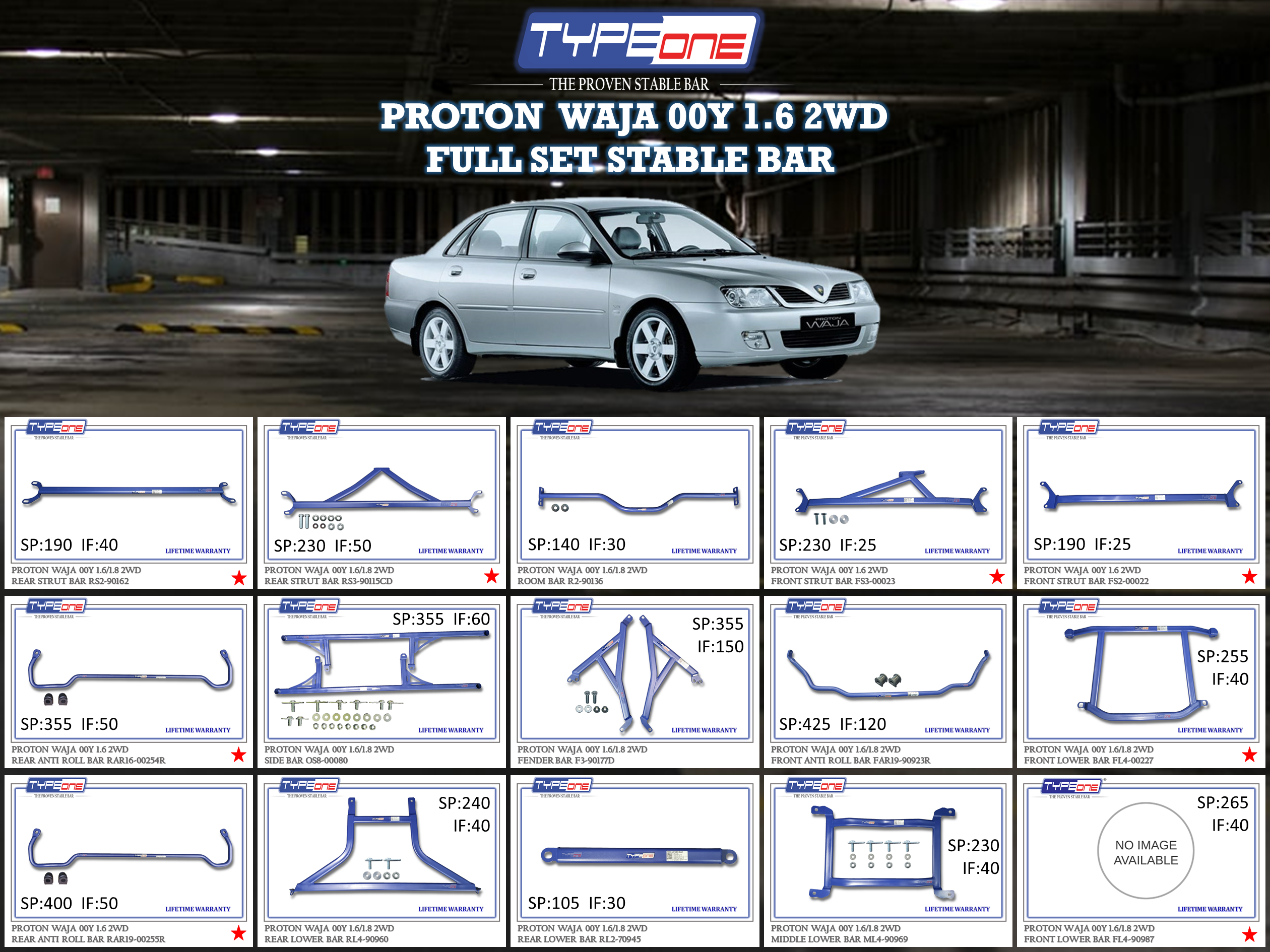 (TYPEONE) PROTON WAJA 00Y 1.6 2WD