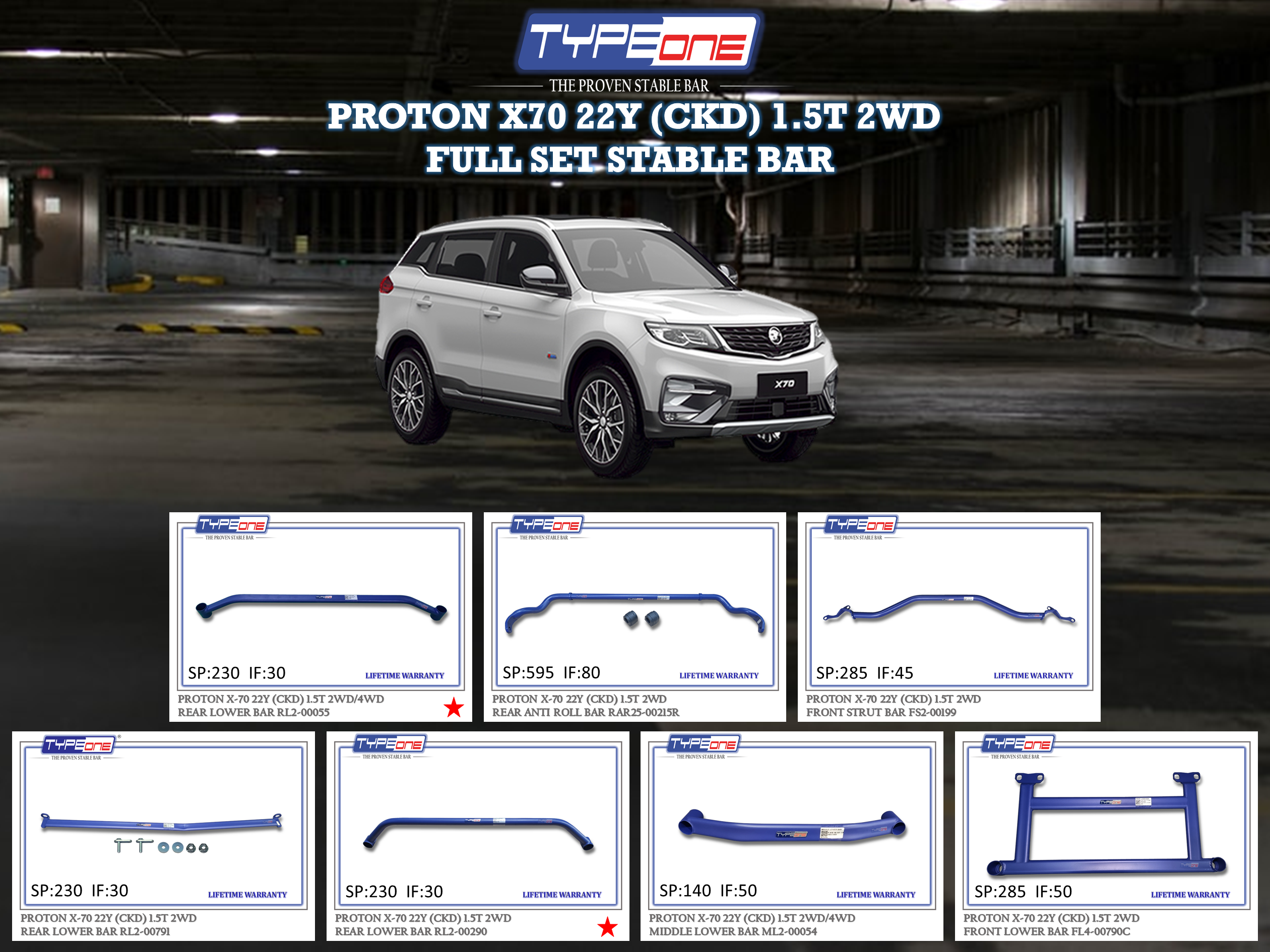 (TYPEONE) PROTON X70 22Y (CKD) 1.5 2WD
