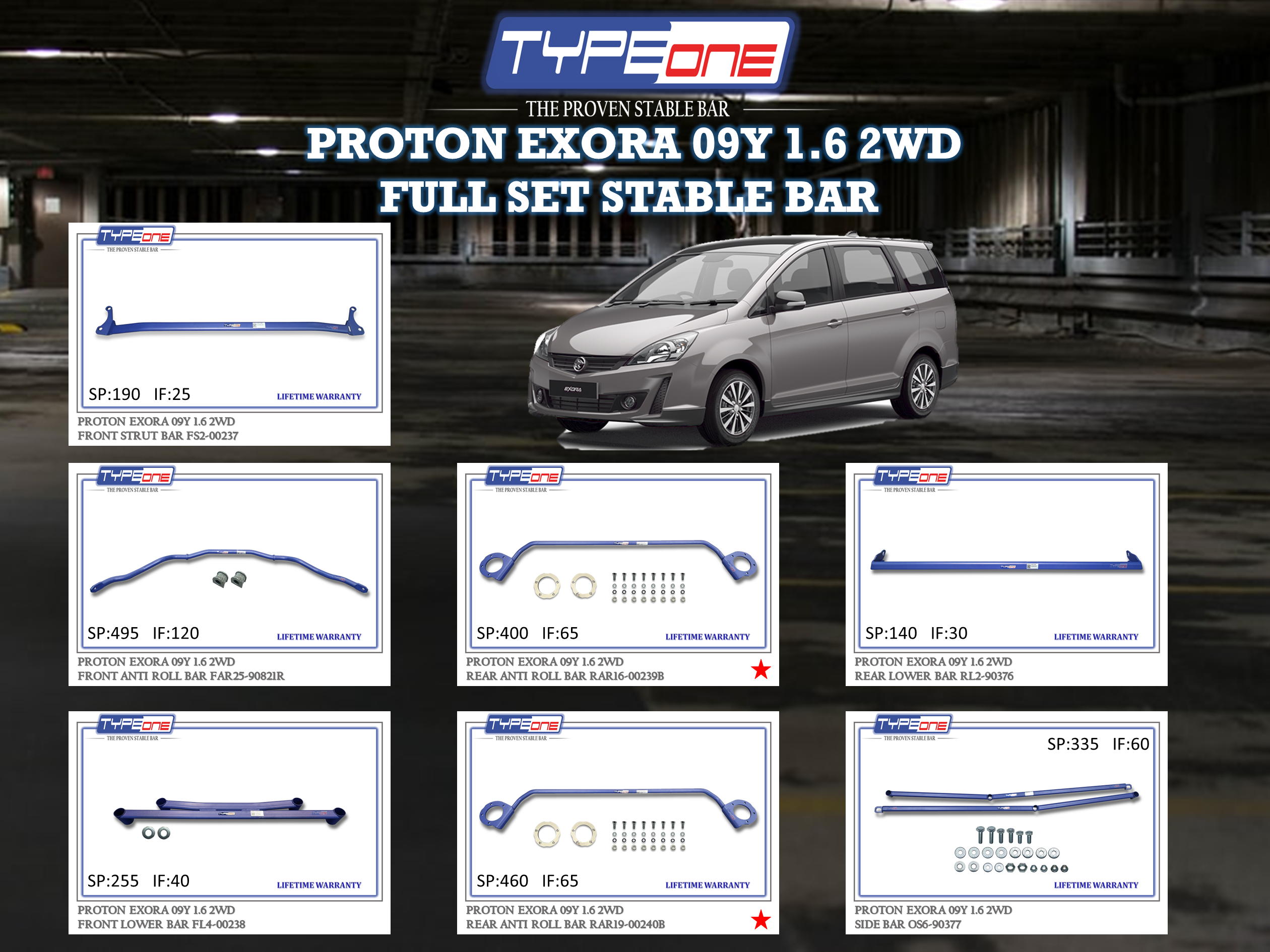 (TYPEONE) PROTON EXORA 09Y 1.6 2WD