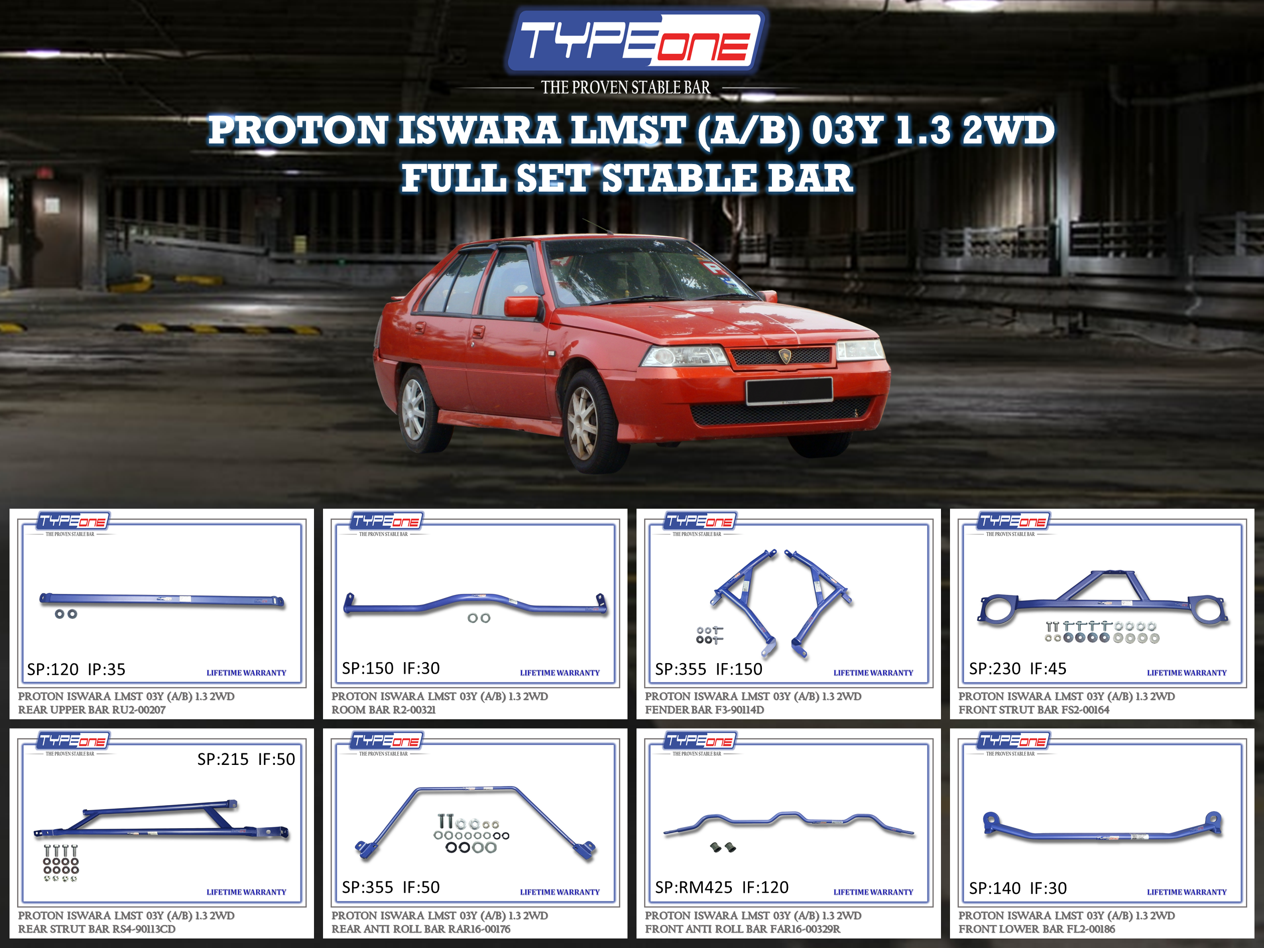 (TYPEONE) PROTON ISWARA LMST (AEROBACK) 03Y 1.3 2WD