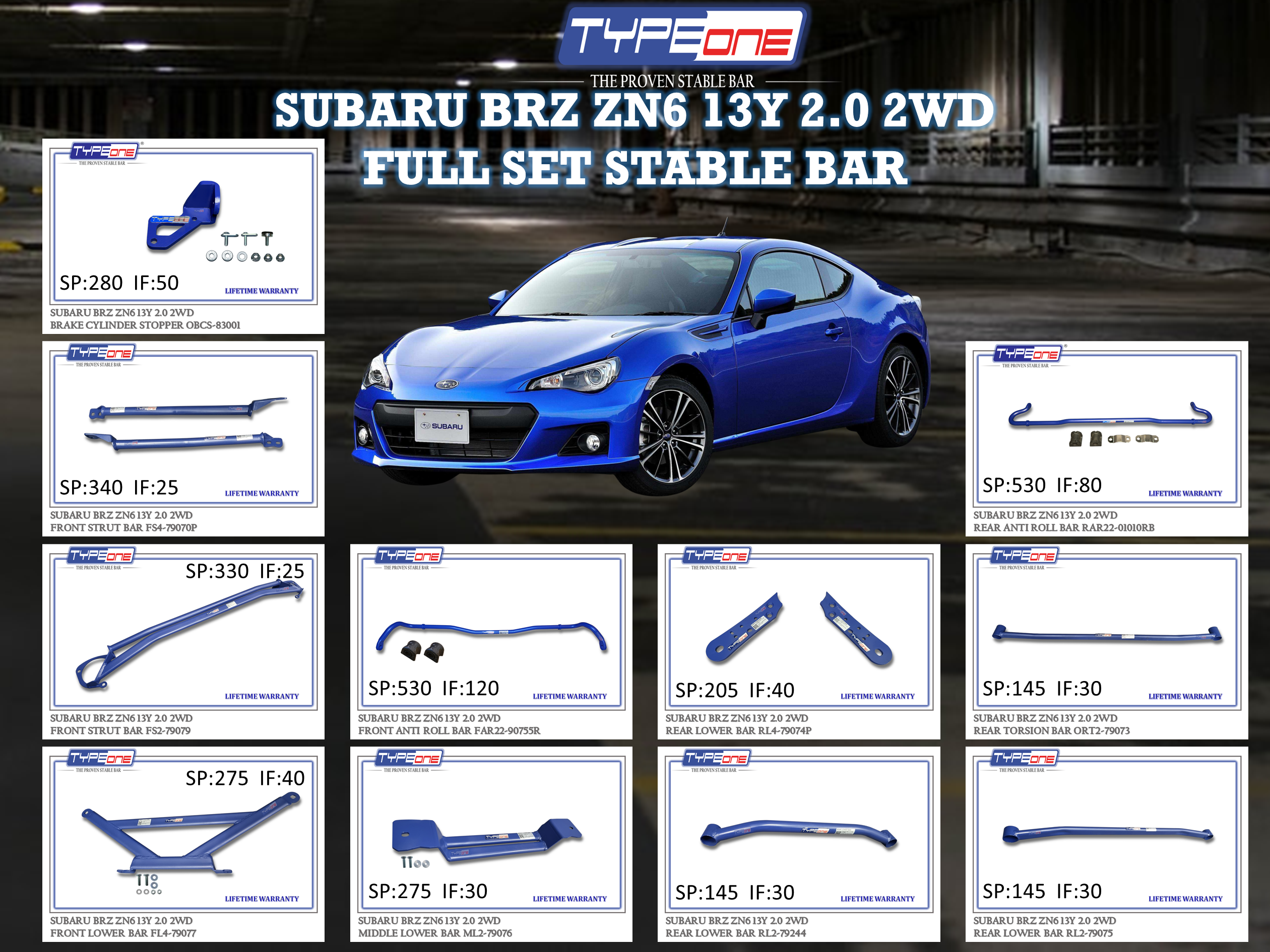 (TYPEONE) SUBARU BRZ ZN6 13Y 2.0 2WD