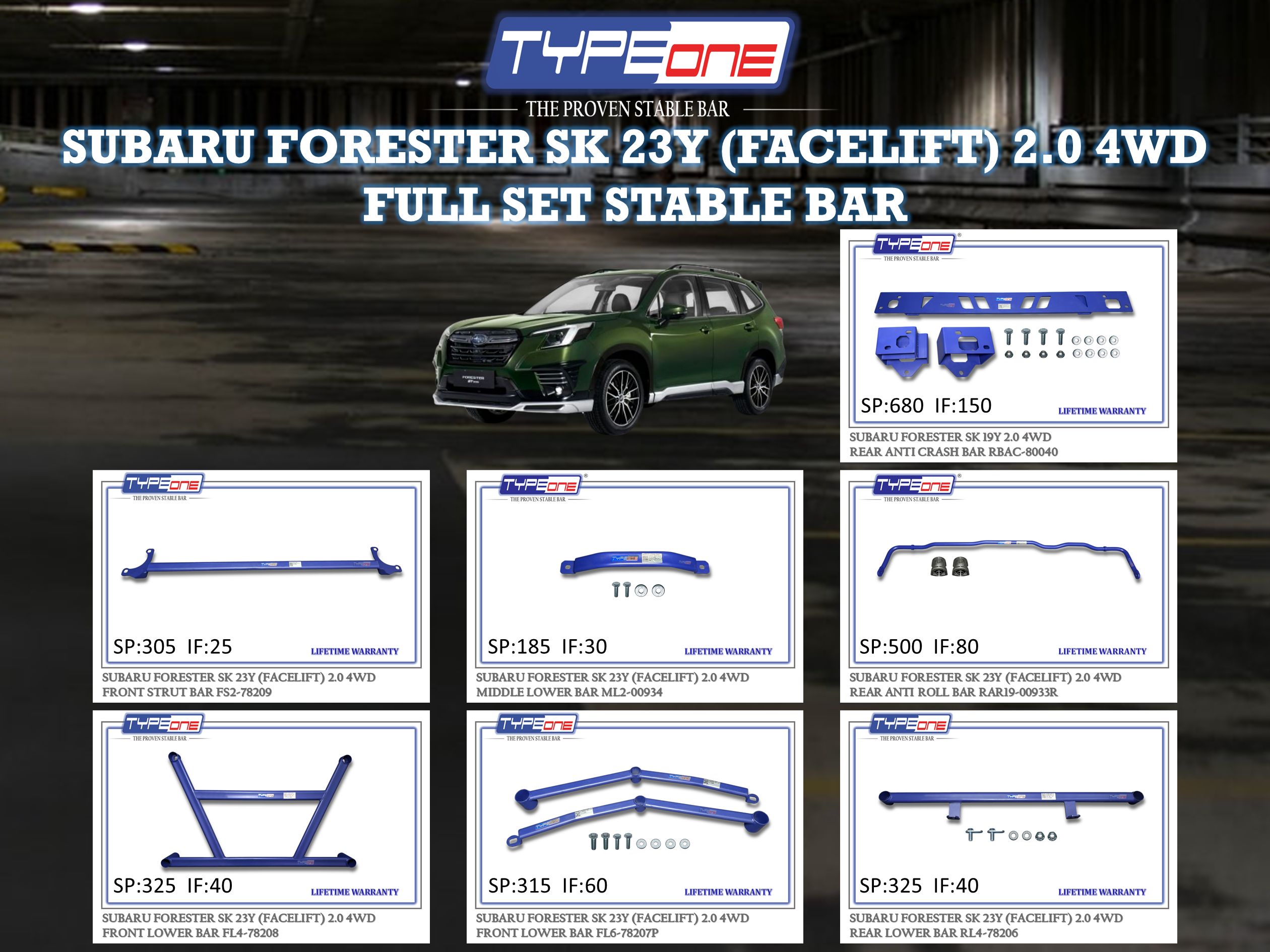 (TYPEONE) SUBARU FORESTER SK 23Y (FACELIFT) 2.0 4WD