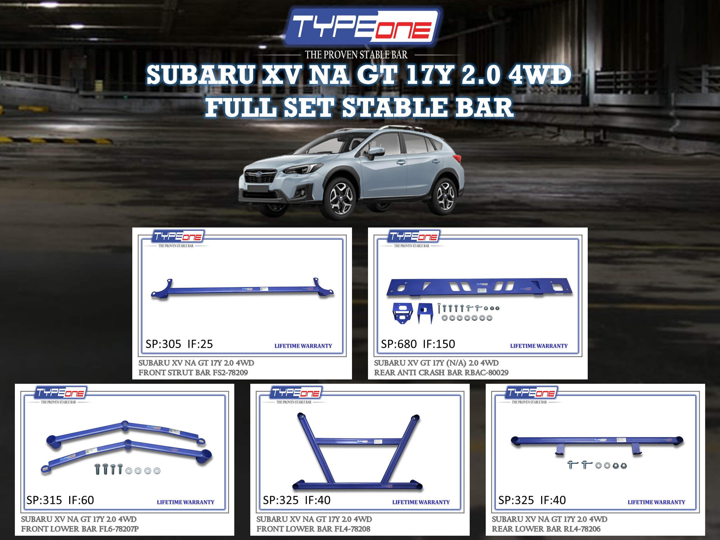 (TYPEONE) SUBARU XV NA GT 17Y 2.0 4WD