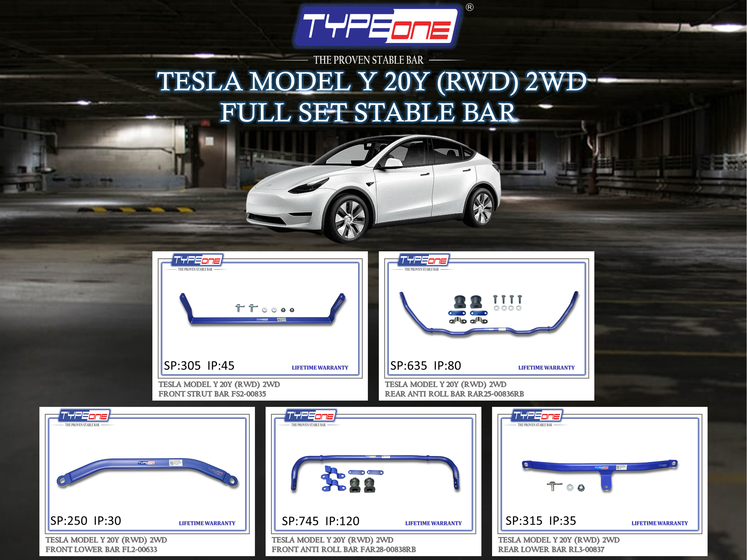 (TYPEONE) TESLA MODEL Y 20Y (RWD) 2WD