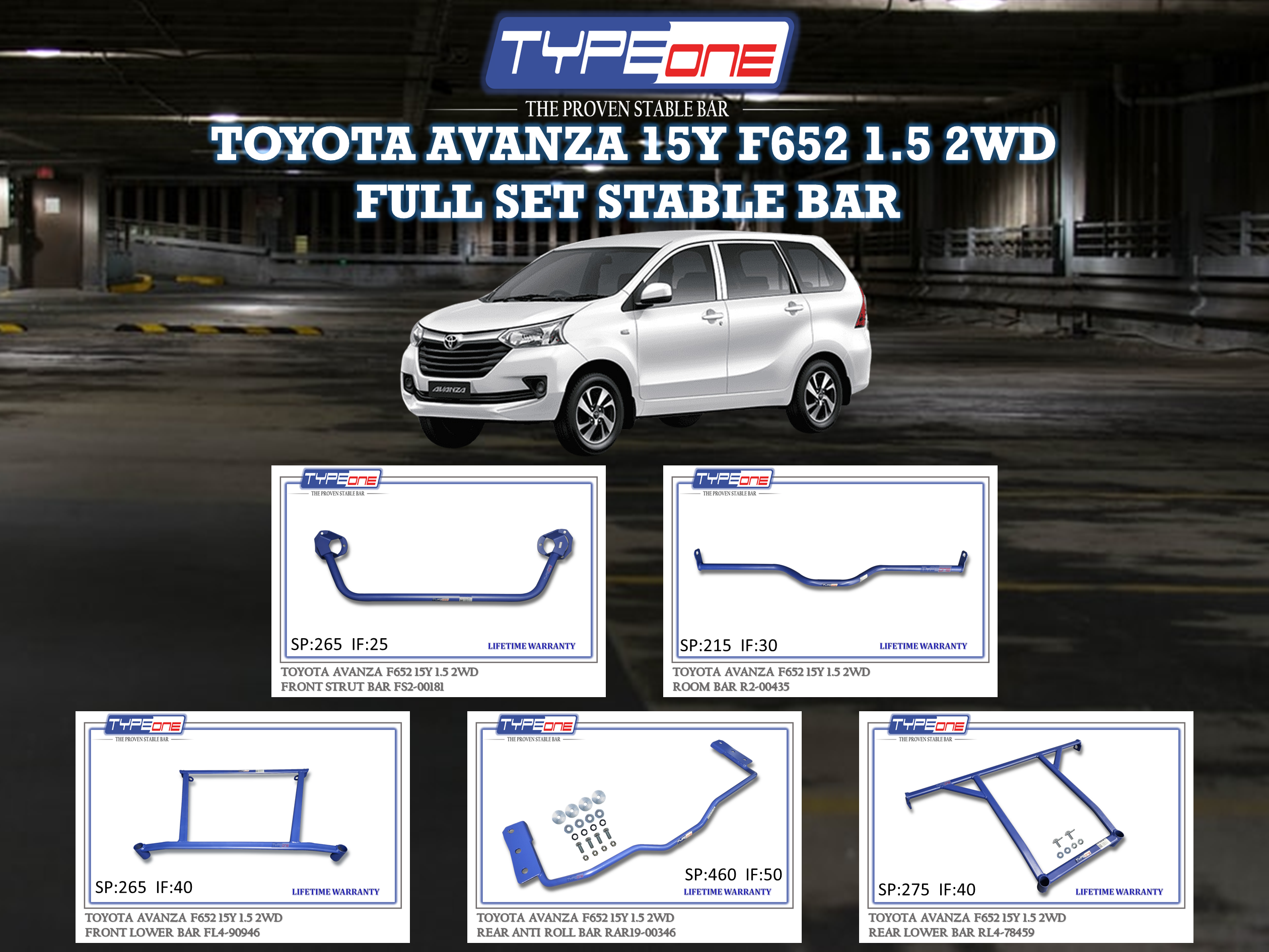 (TYPEONE) TOYOTA AVANZA 15Y F652 1.5 2WD
