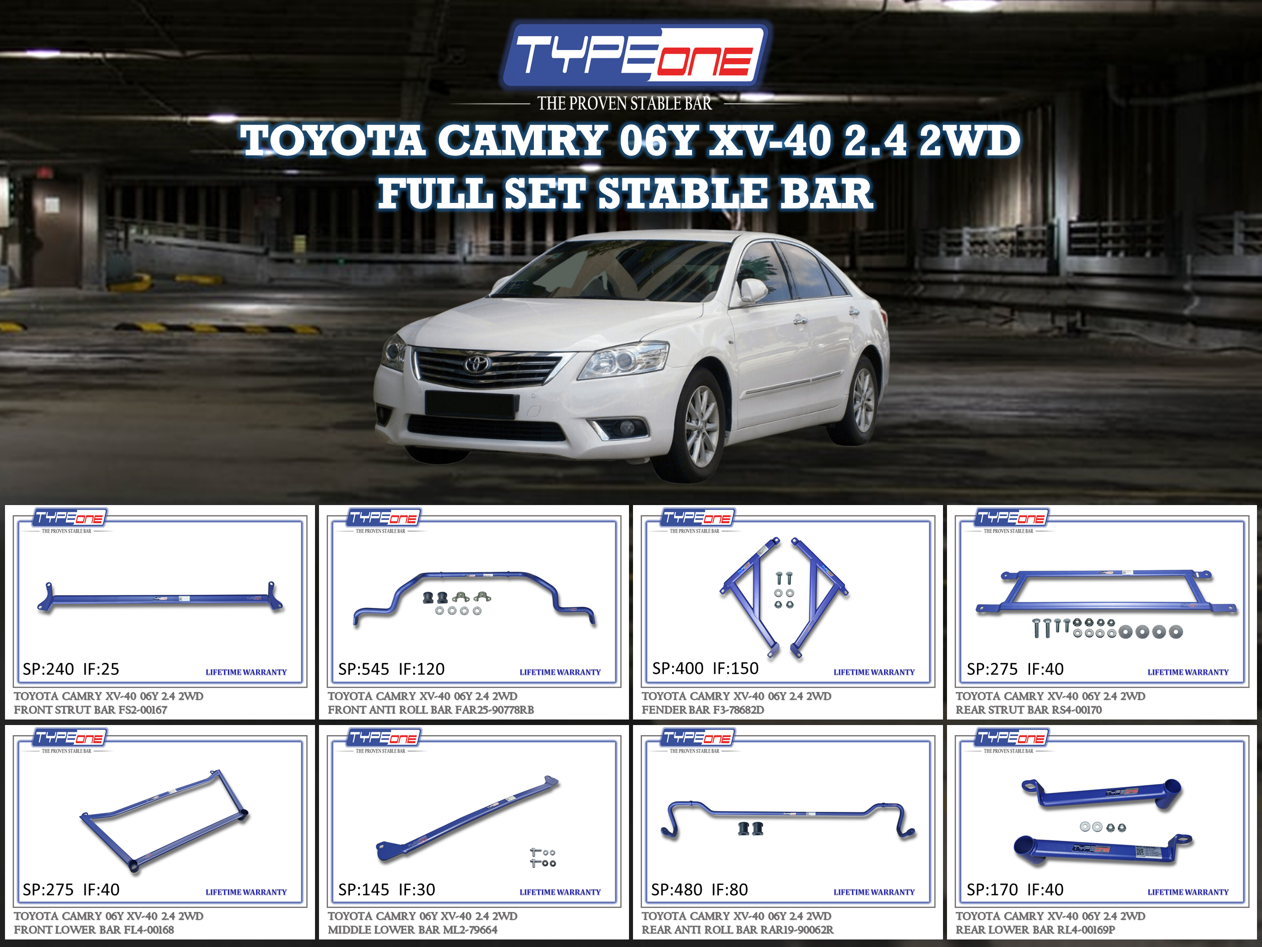 (TYPEONE) TOYOTA CAMRY 06Y XV-40 2.4 2WD