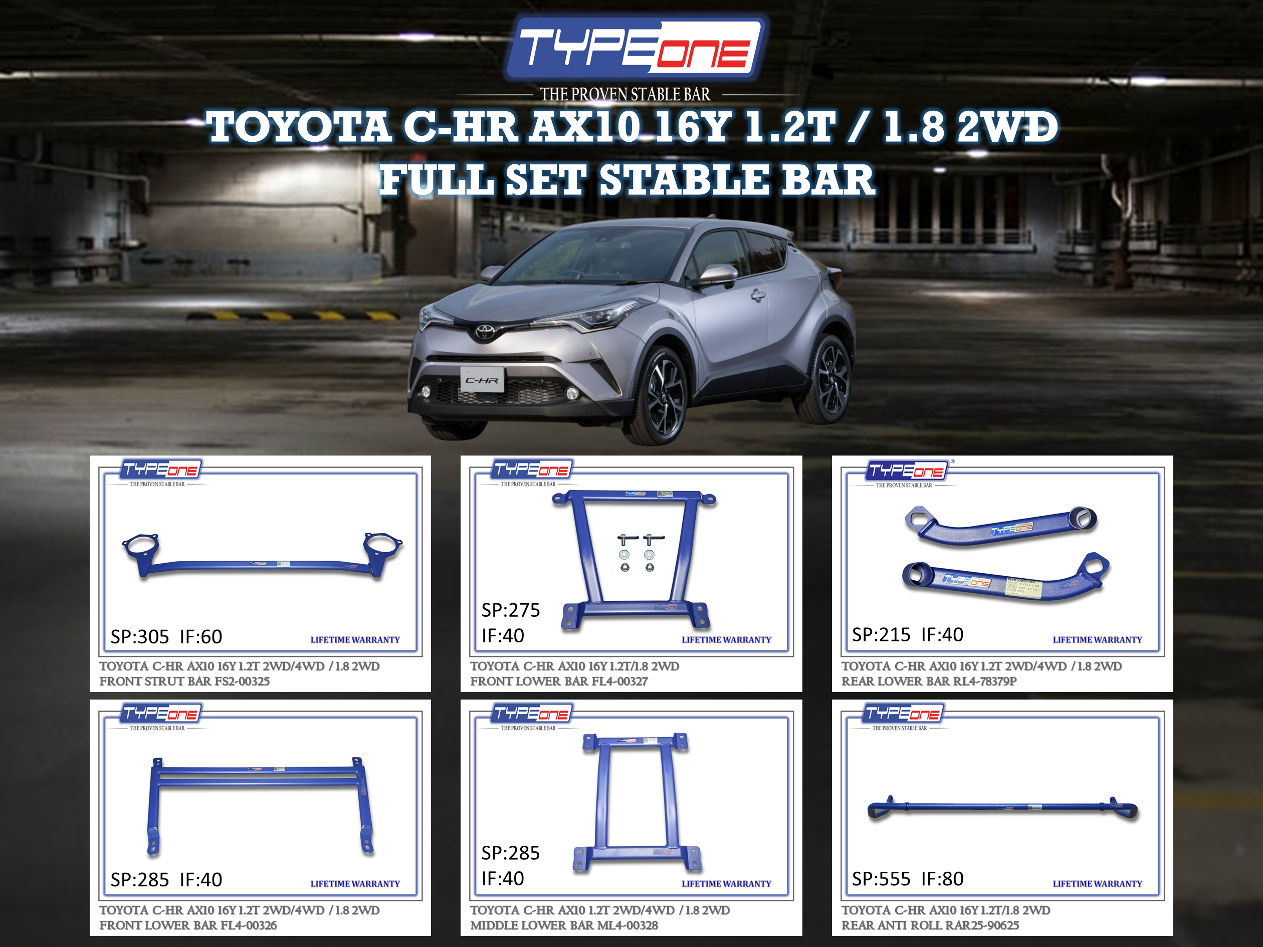 (TYPEONE) TOYOTA C-HR AX10 16Y 1.2T OR 1.8 2WD