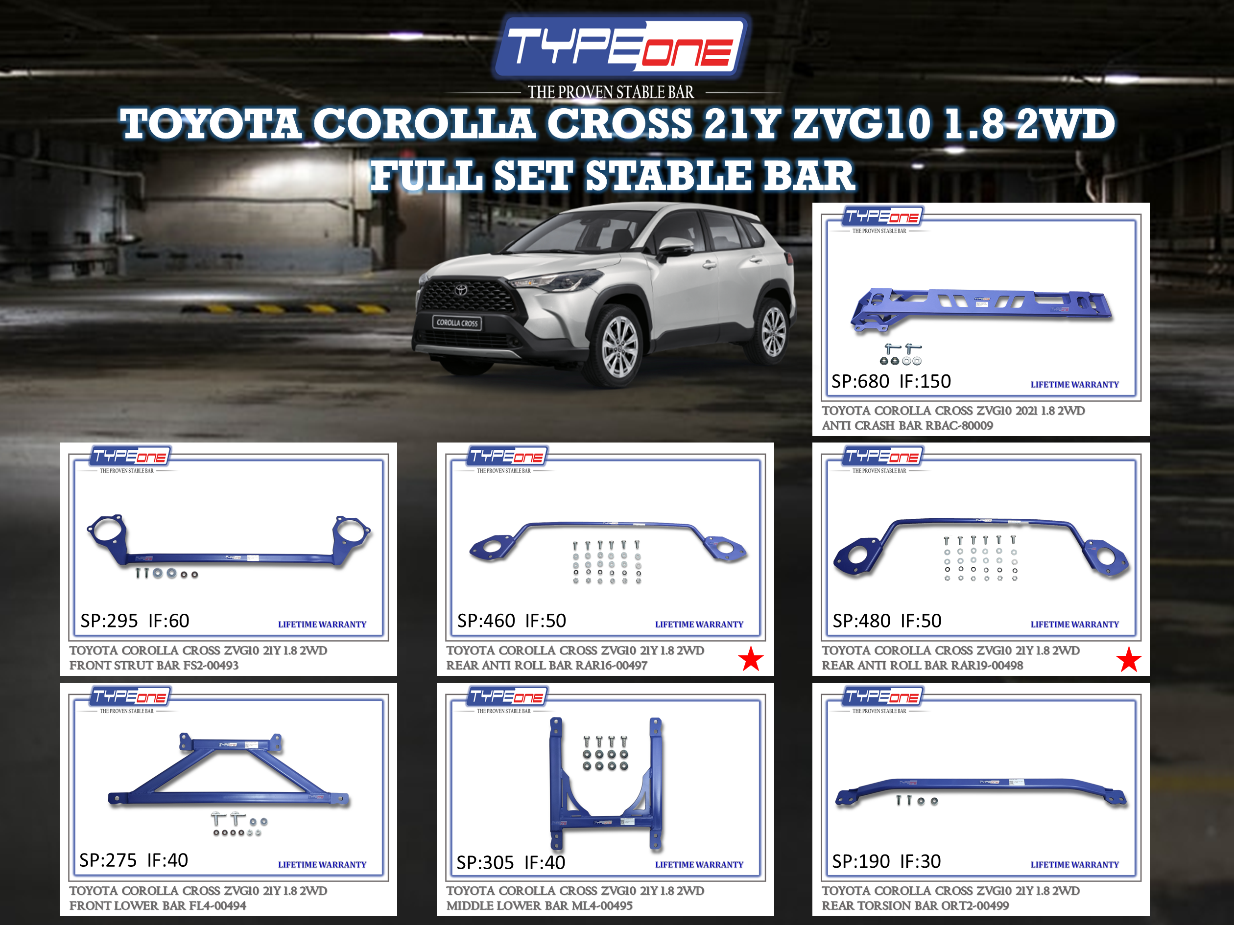 (TYPEONE) TOYOTA COROLLA CROSS 21Y ZVG10 1.8 2WD