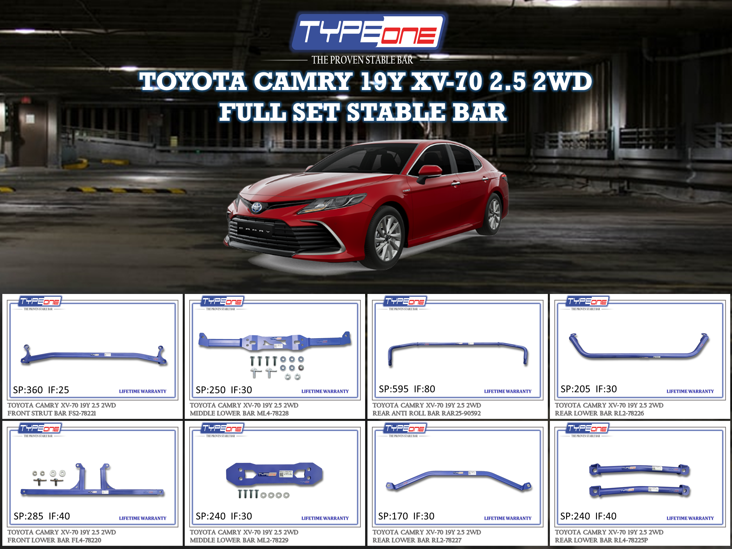 (TYPEONE) TOYOTA CAMRY 19Y XV-70 2.5 2WD