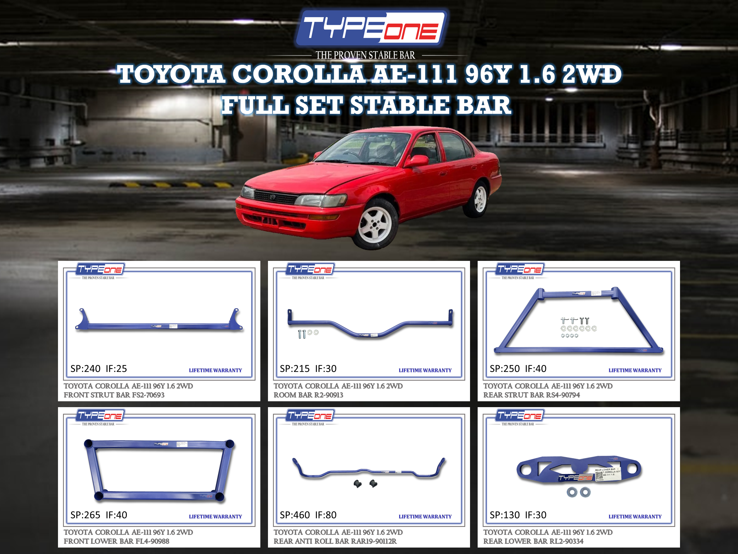 (TYPEONE) TOYOTA COROLLA AE-111 96Y 1.6 2WD