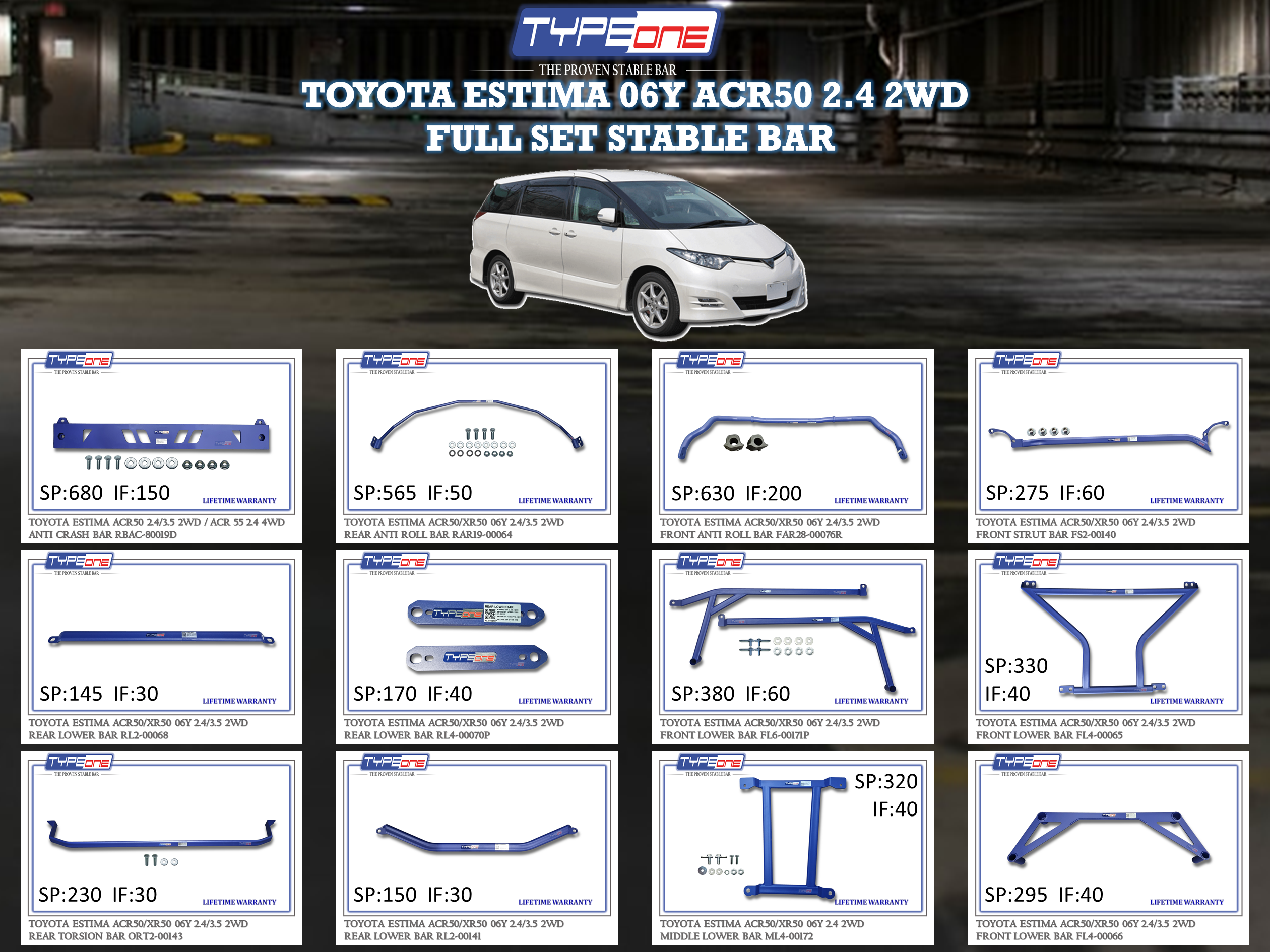 (TYPEONE) TOYOTA ESTIMA 06Y ACR50 2.4 2WD