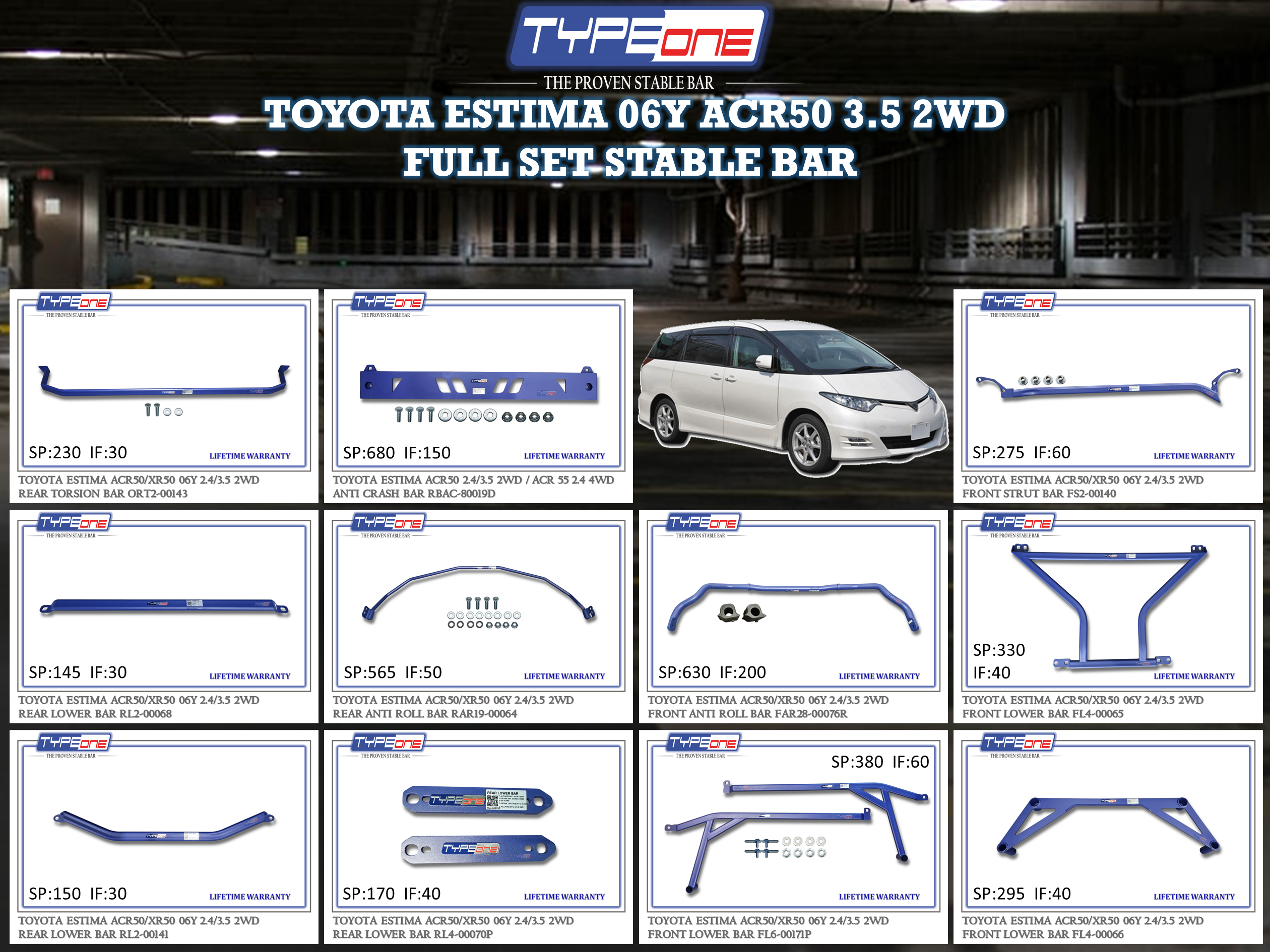 (TYPEONE) TOYOTA ESTIMA 06Y ACR50 3.5 2WD
