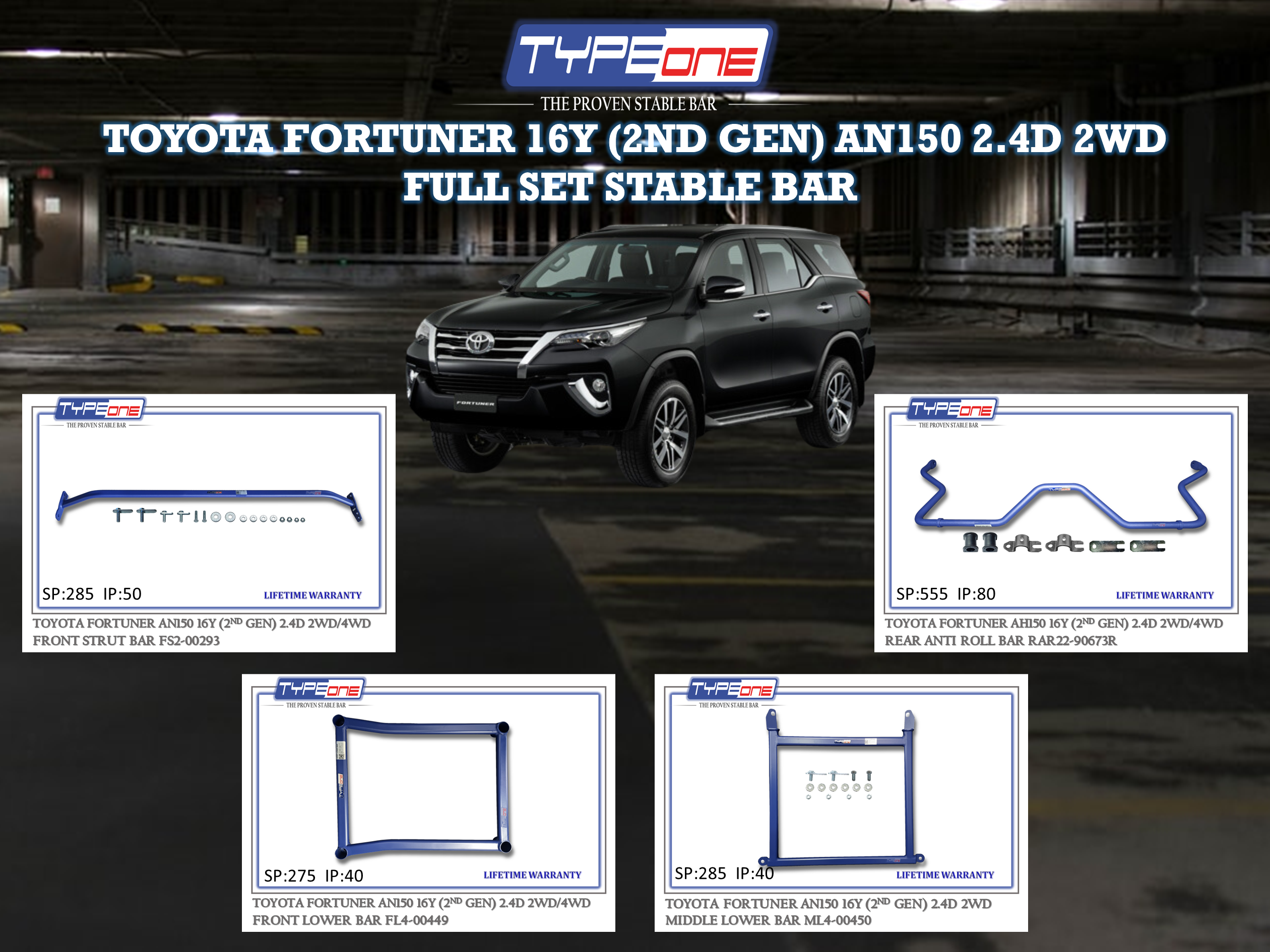 (TYPEONE) TOYOTA FORTUNER 16Y 2ND GEN 2.4D 2WD OR 4WD