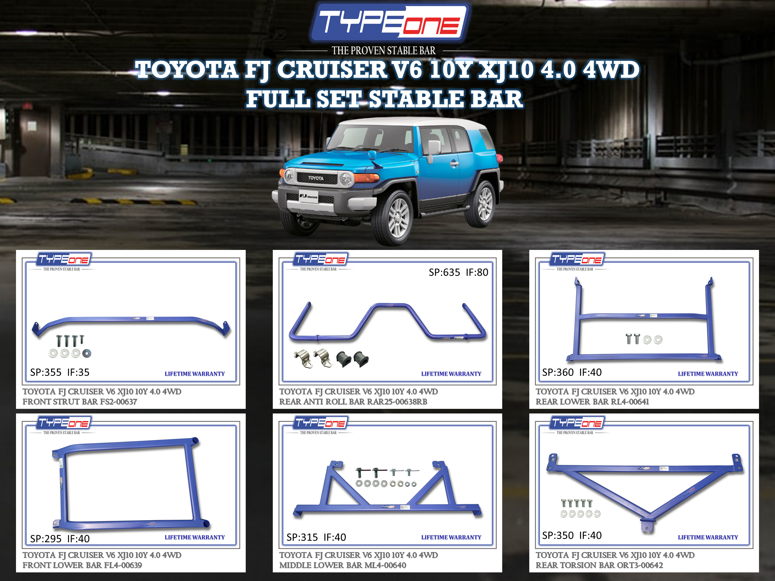 (TYPEONE) TOYOTA FJ CRUISER V6 10Y XJ10 4.0 4WD