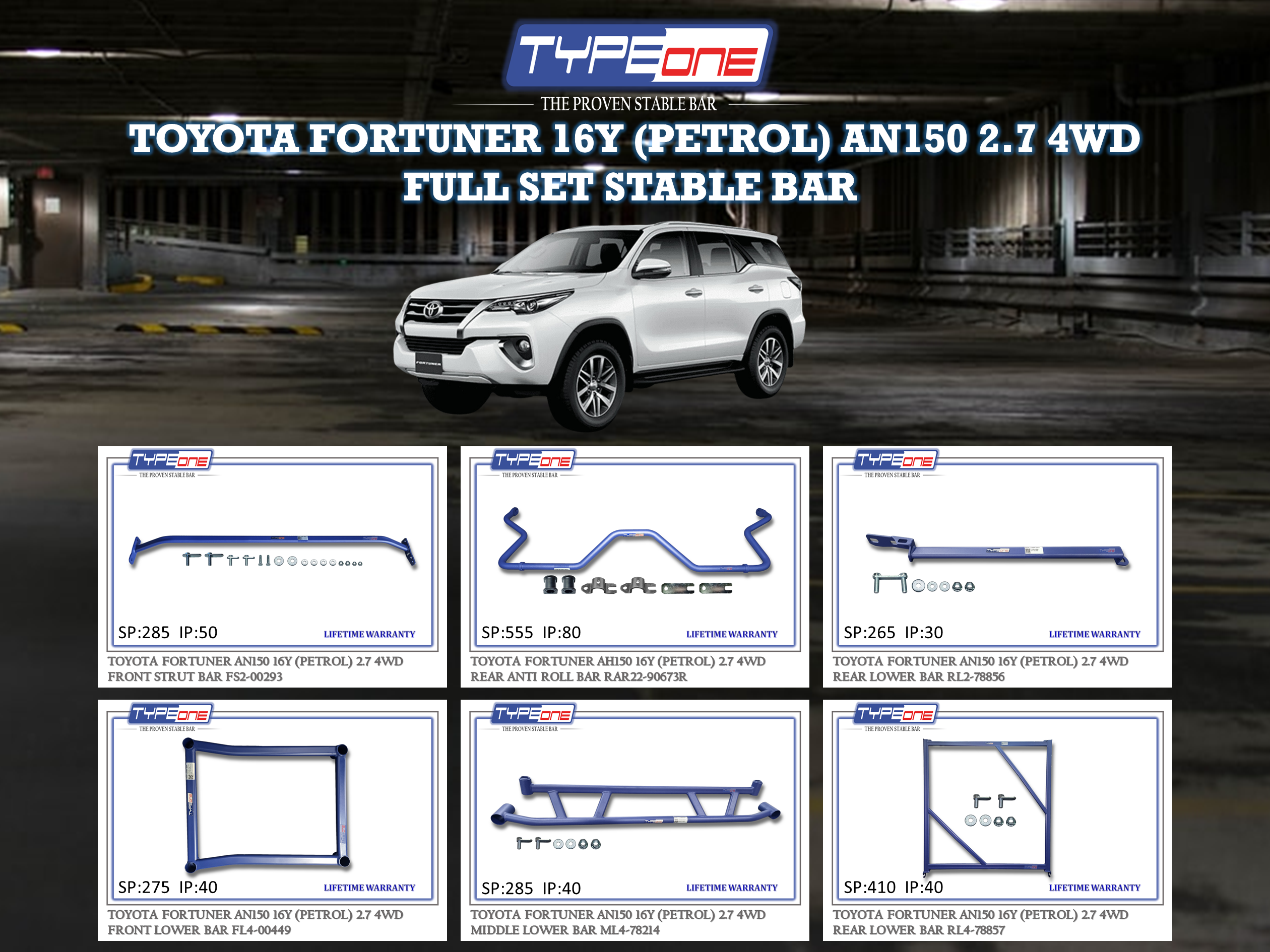 (TYPEONE) TOYOTA FORTUNER 16Y PETROL 2.7 4WD
