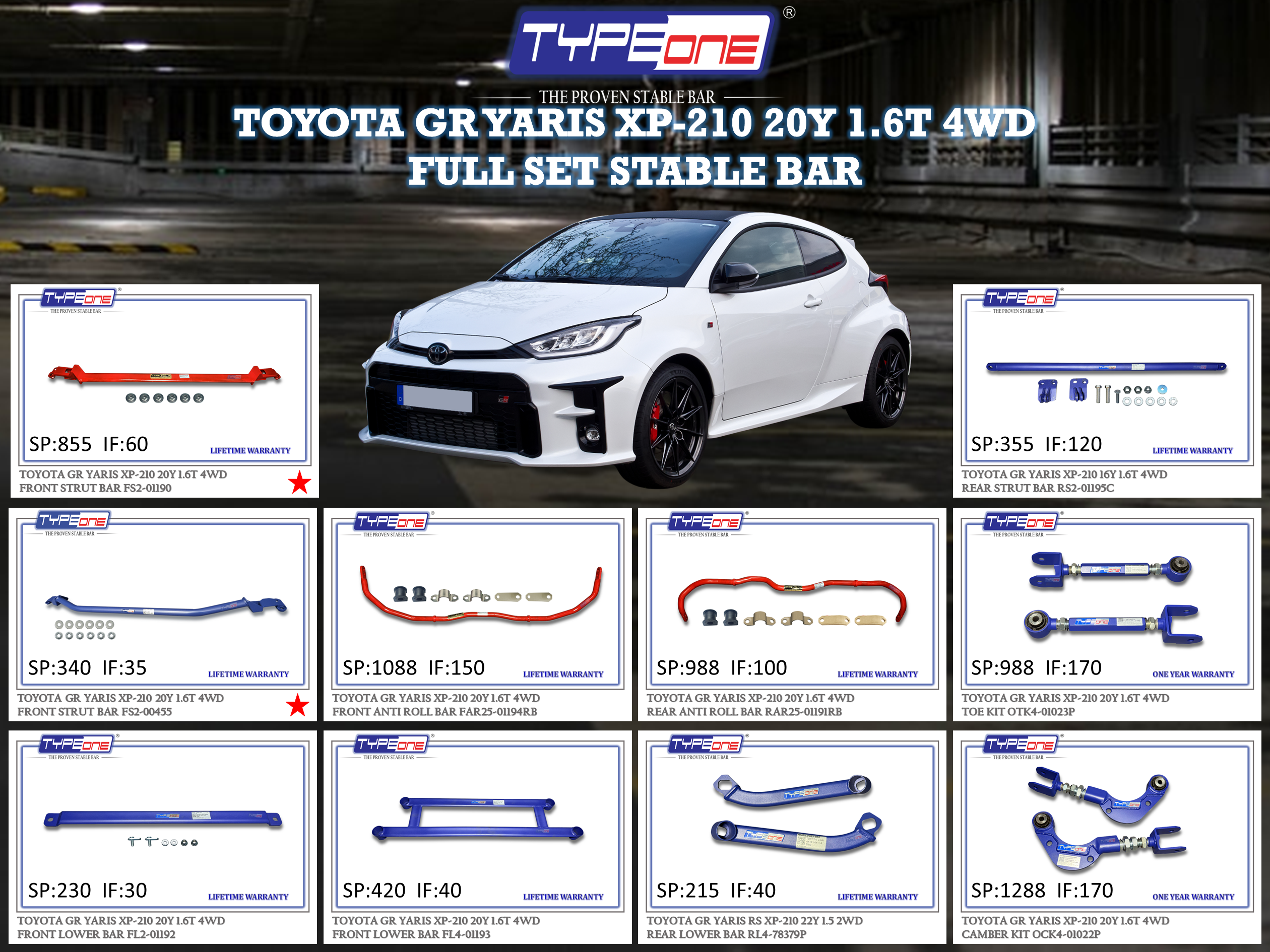 (TYPEONE) TOYOTA GR YARIS XP-210 20Y 1.6T 4WD