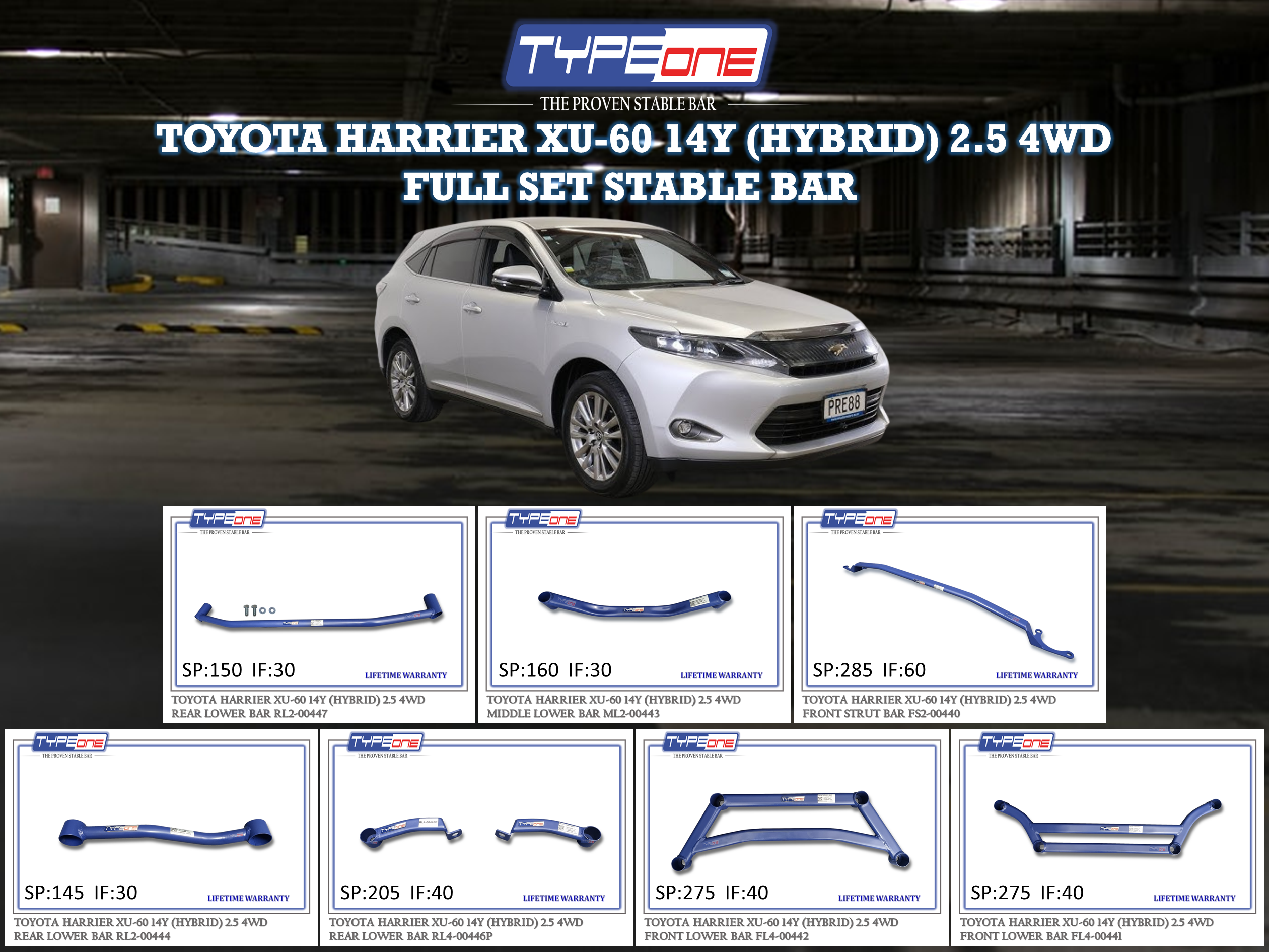 (TYPEONE) TOYOTA HARRIER XU60 14Y (HYBRID) 2.5 4WD