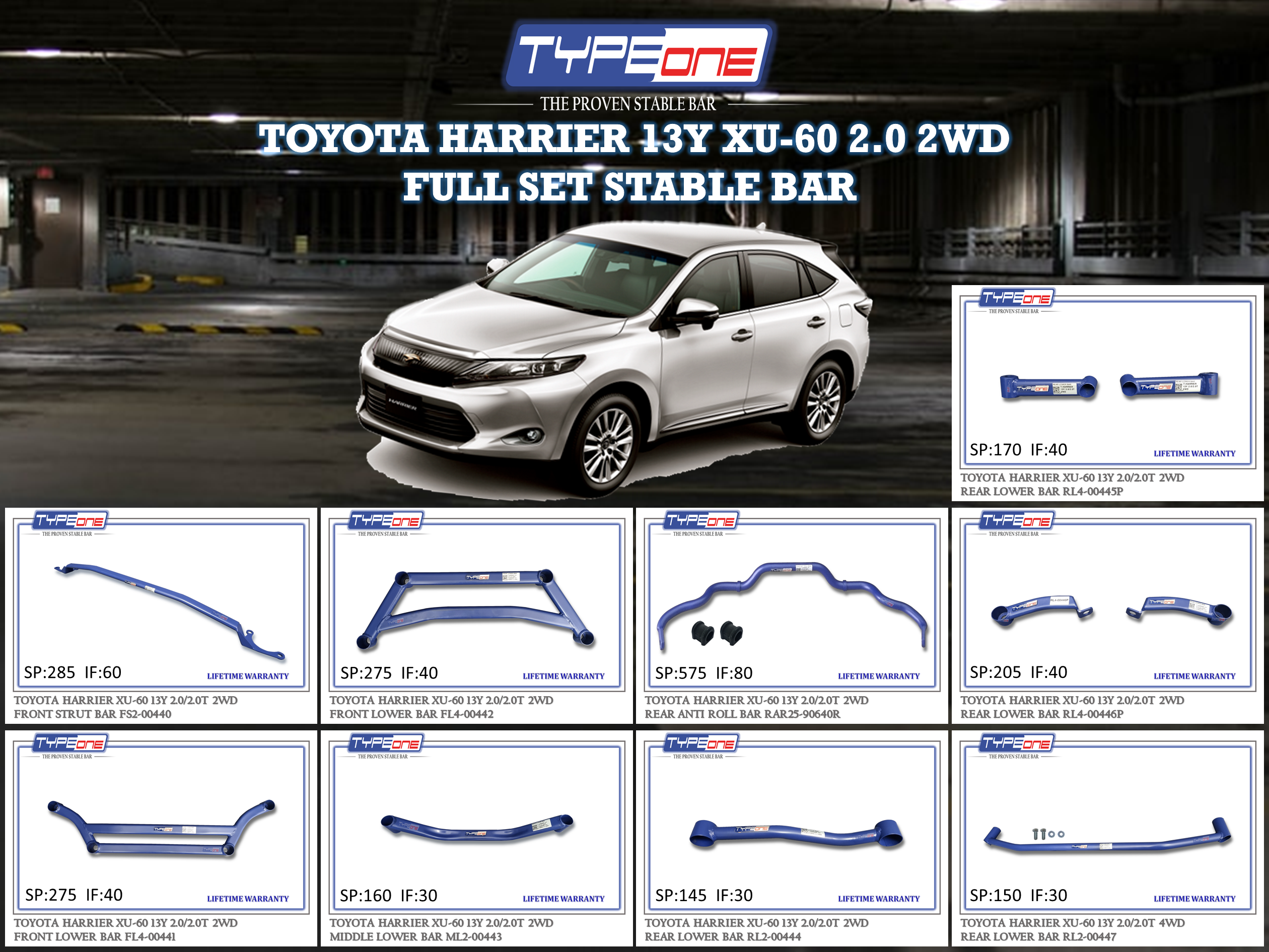 (TYPEONE) TOYOTA HARRIER 13Y XU-60 2.0 2WD