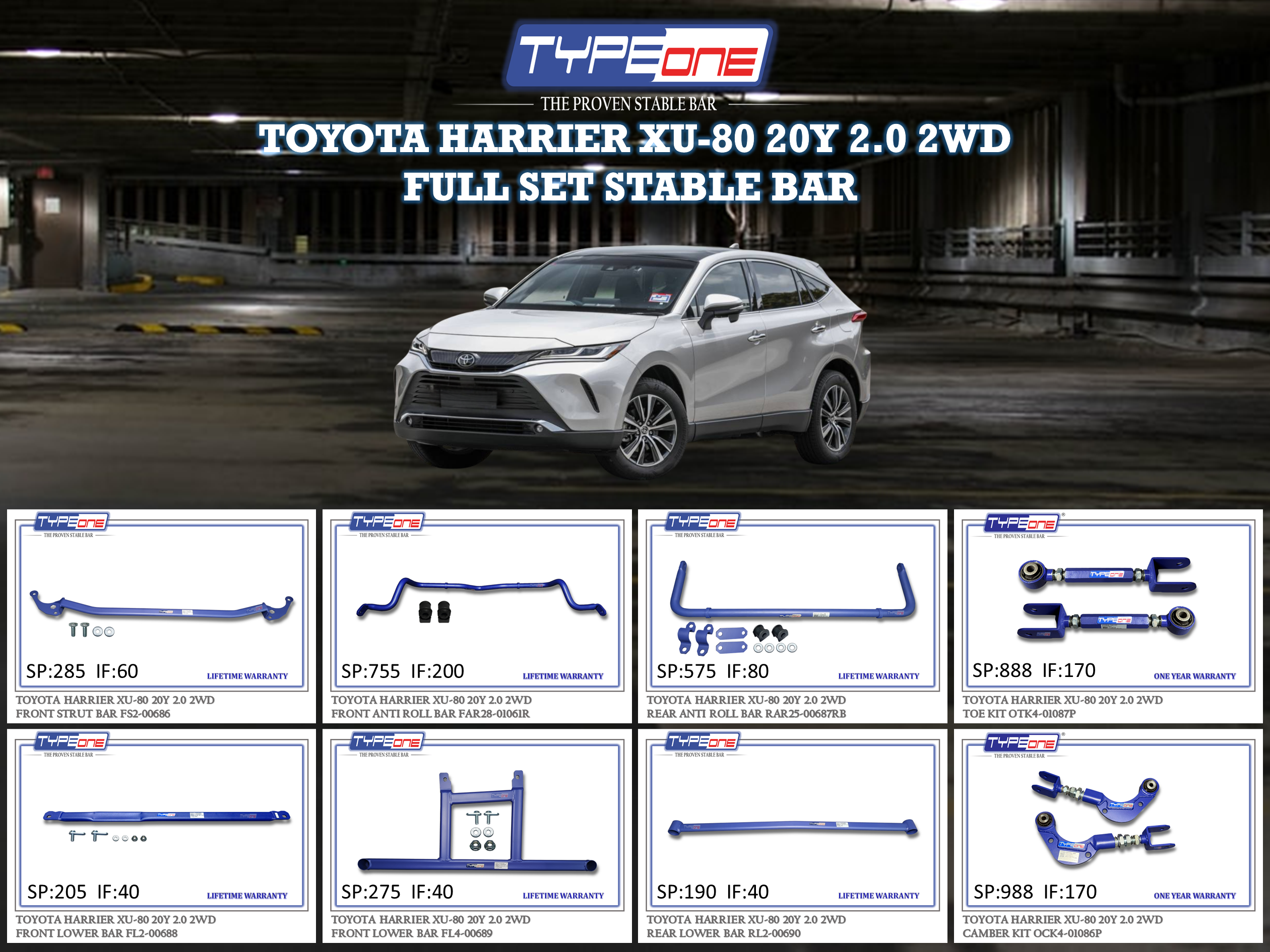 (TYPEONE) TOYOTA HARRIER XU-80 20Y 2.0 2WD