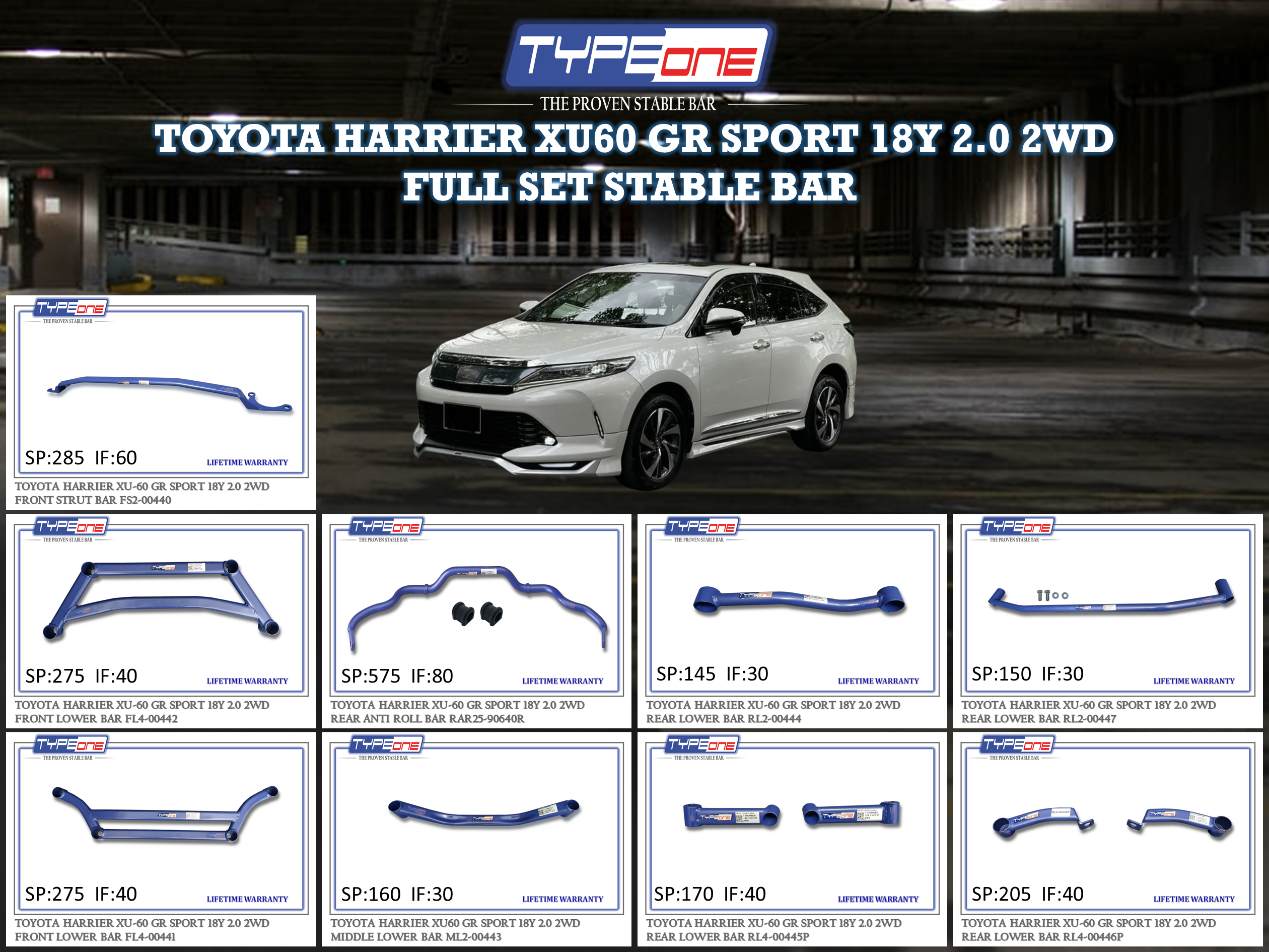 (TYPEONE) TOYOTA HARRIER XU60 GR SPORT 18Y 2.0 2WD