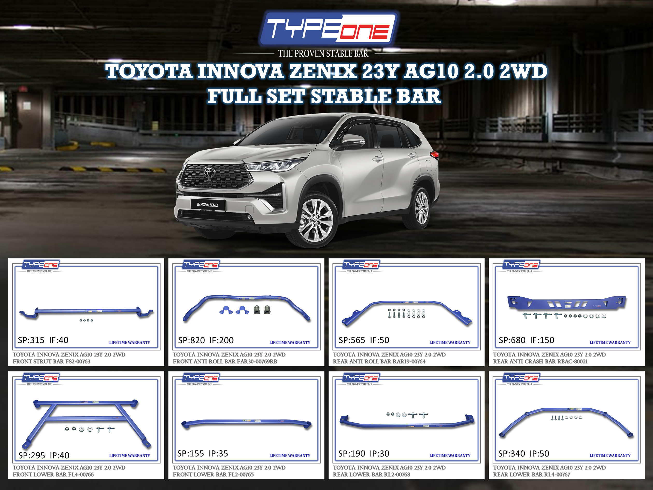 (TYPEONE) TOYOTA INNOVA ZENIX 23Y AG10 2.0 2WD