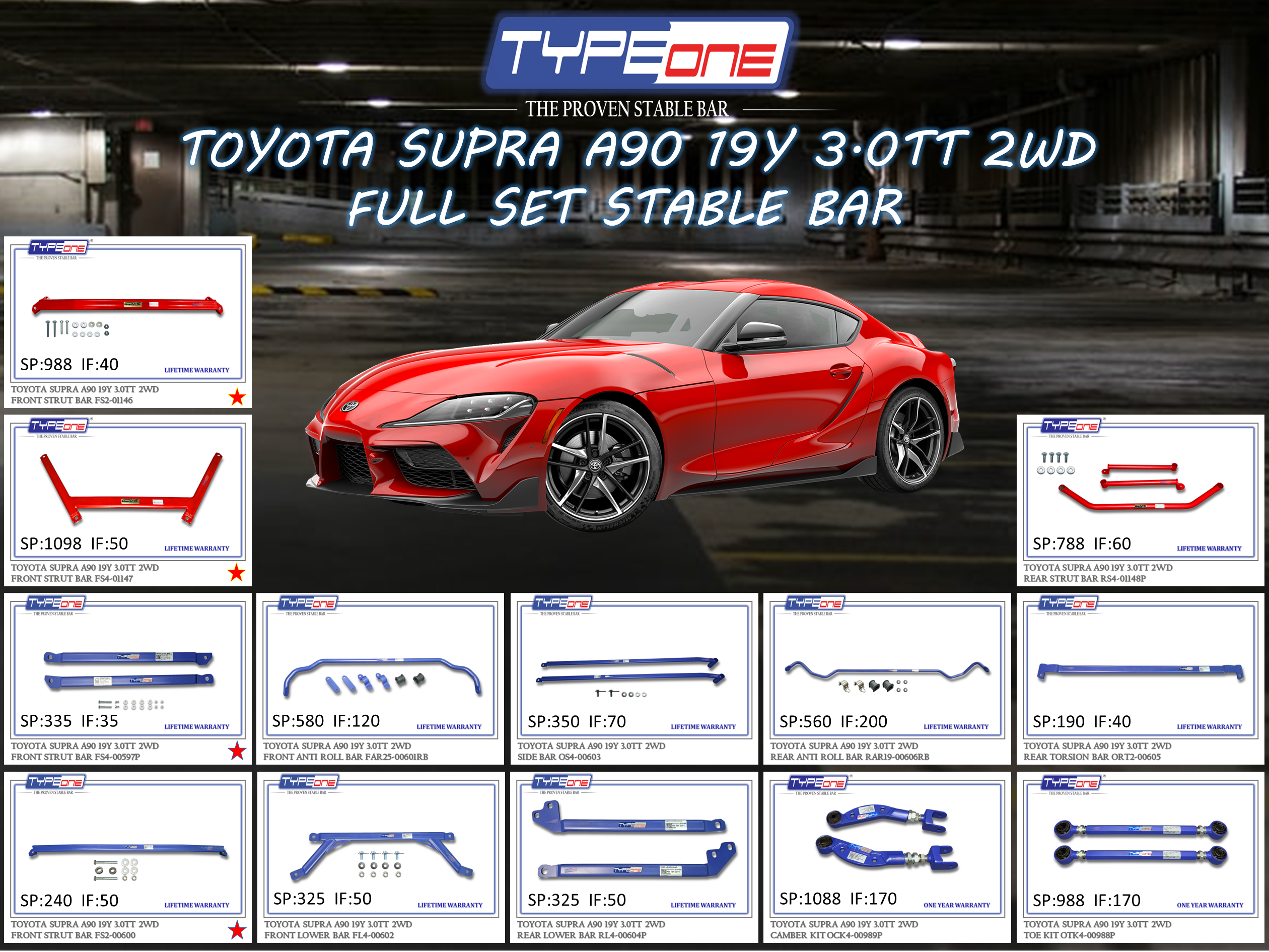 (TYPEONE) TOYOTA SUPRA A90 19Y 3.0TT 2WD
