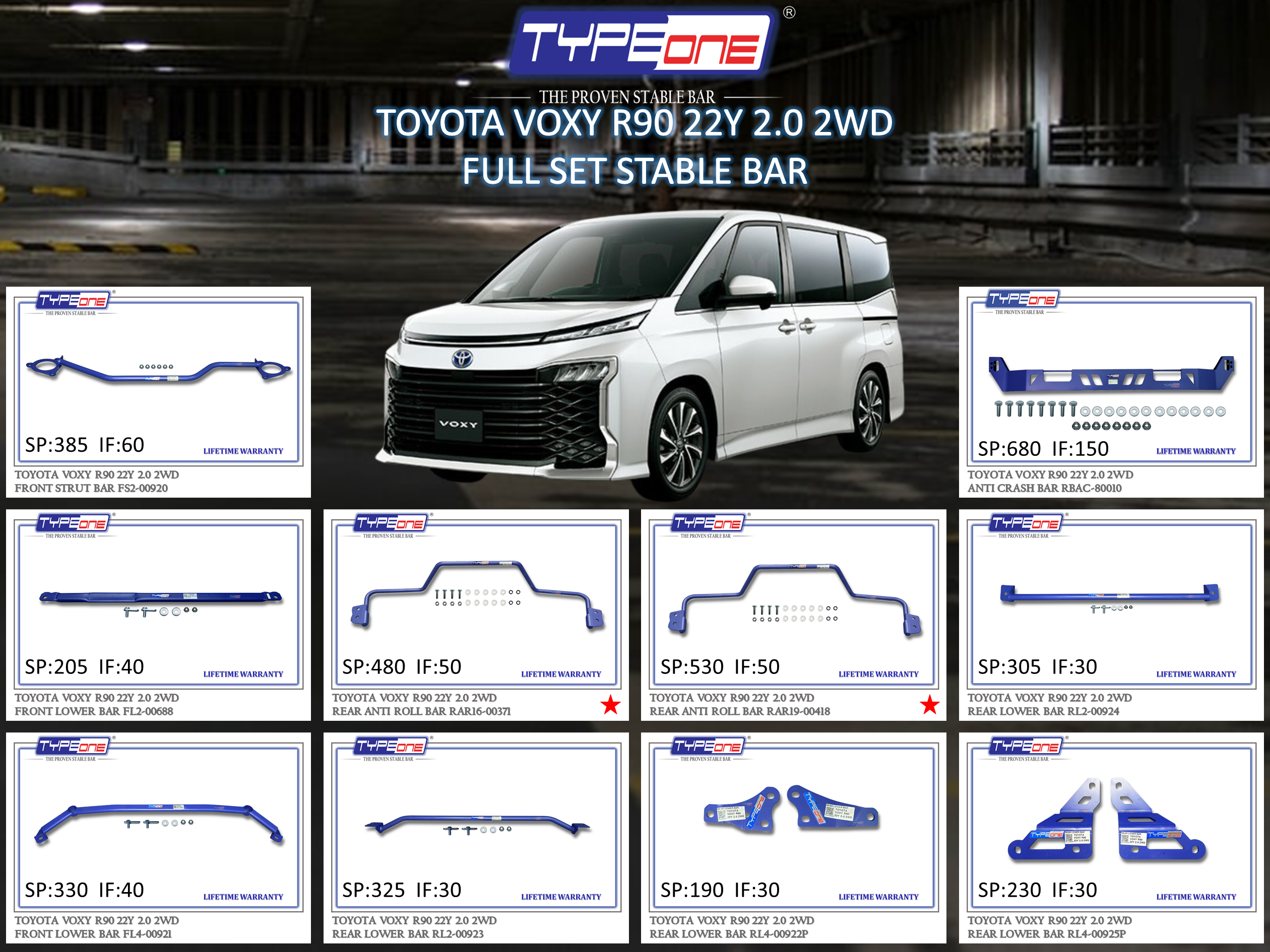 (TYPEONE) TOYOTA VOXY R90 22Y 2.0 2WD