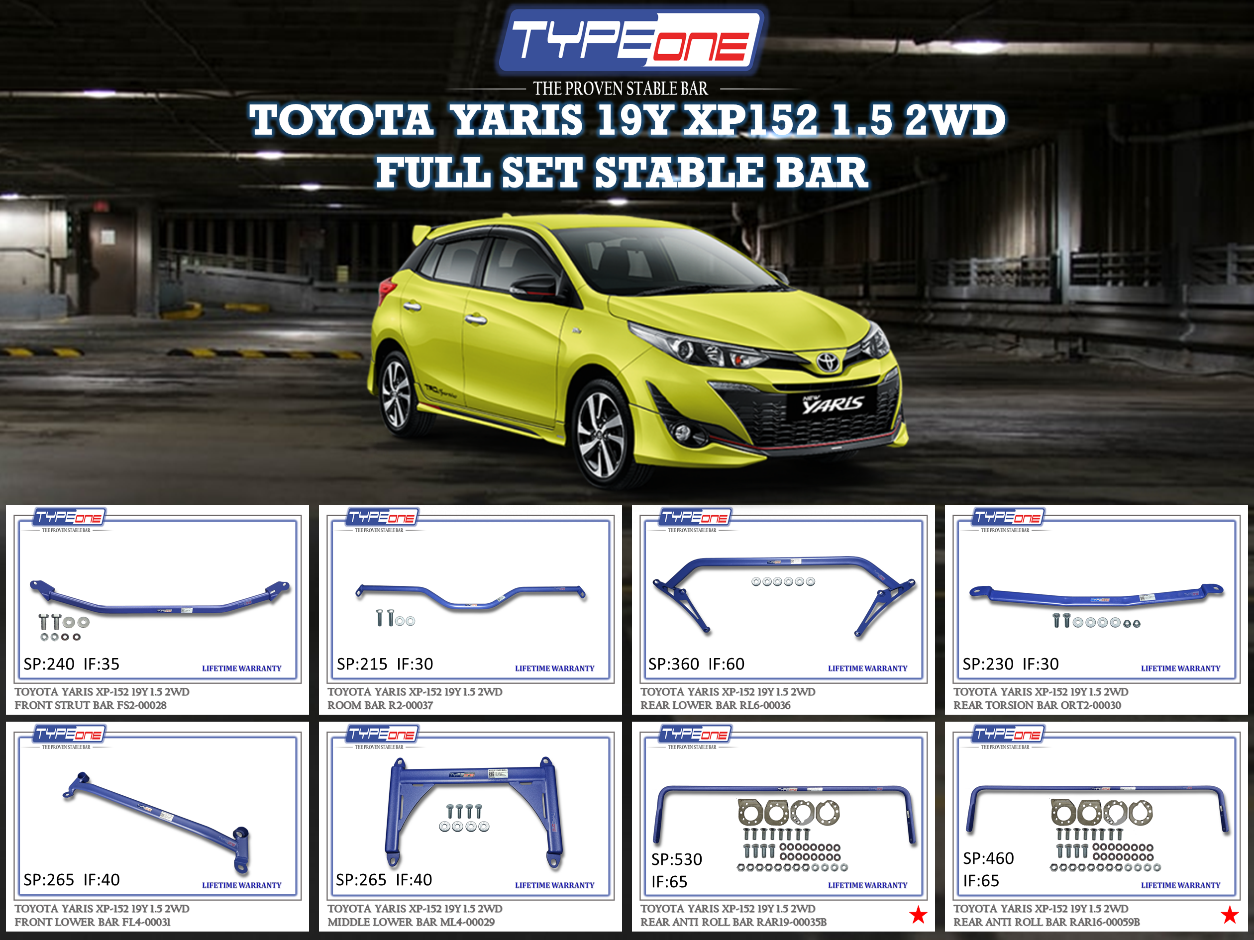(TYPEONE) TOYOTA YARIS 19Y XP152 1.5 2WD