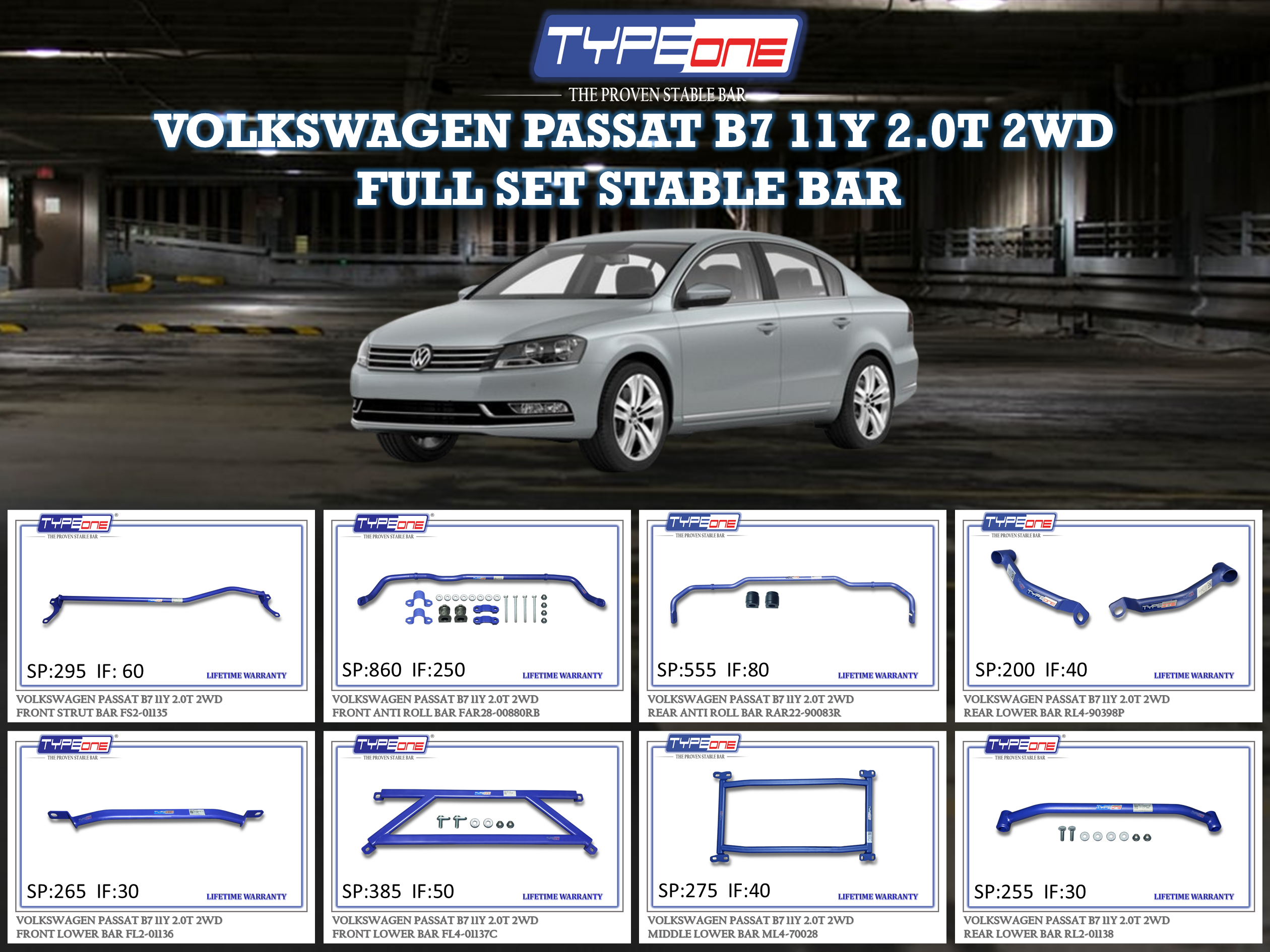 (TYPEONE) VOLKSWAGEN PASSAT B7 11Y 2.0T 2WD
