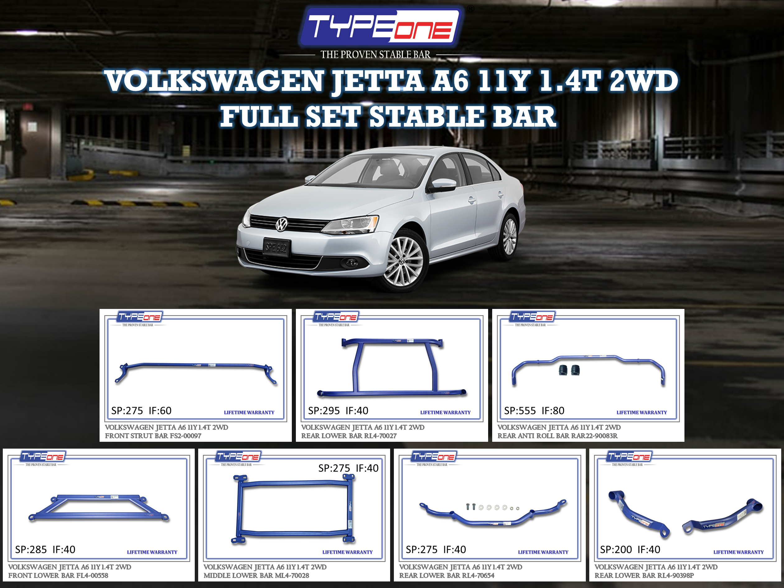 (TYPEONE) VOLKSWAGEN JETTA 11Y 1.4T 2WD