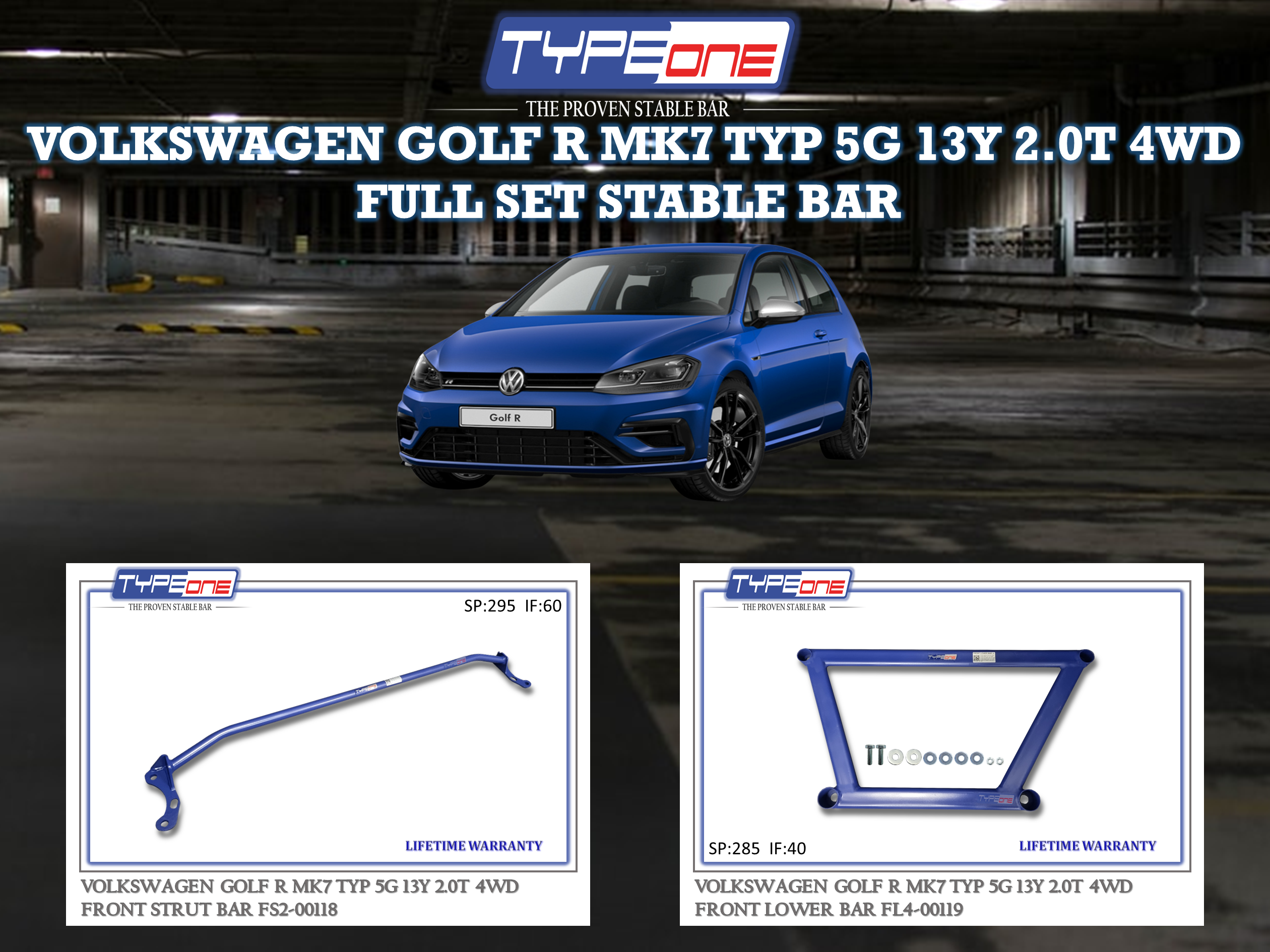 (TYPEONE) VOLKSWAGEN GOLF R MK7 TYP 5G 13Y 2.0T 4WD