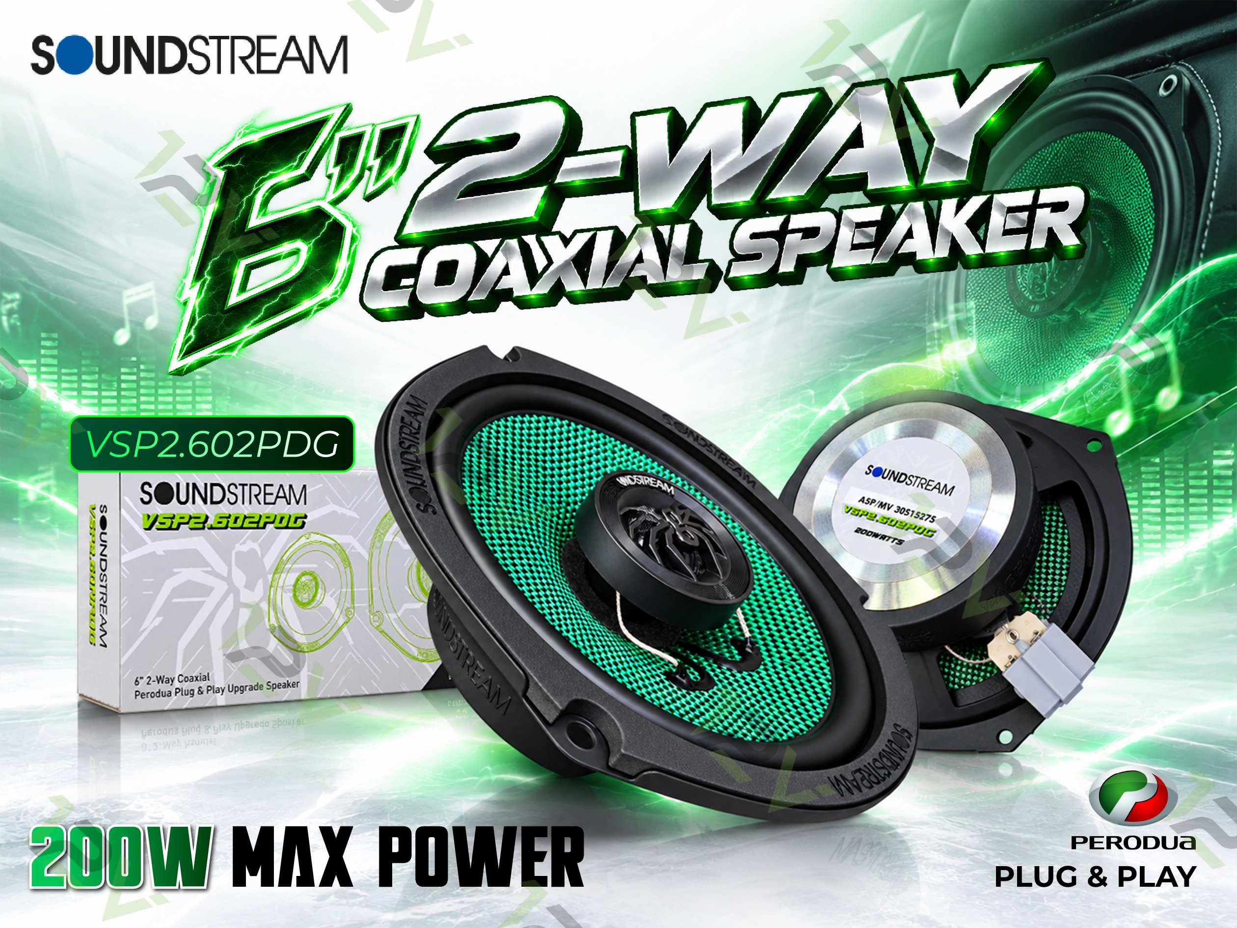SOUNDSTREAM OEM 6" 2 WAY COAXIAL SPEAKER PRO SERIES PERODUA/PROTON