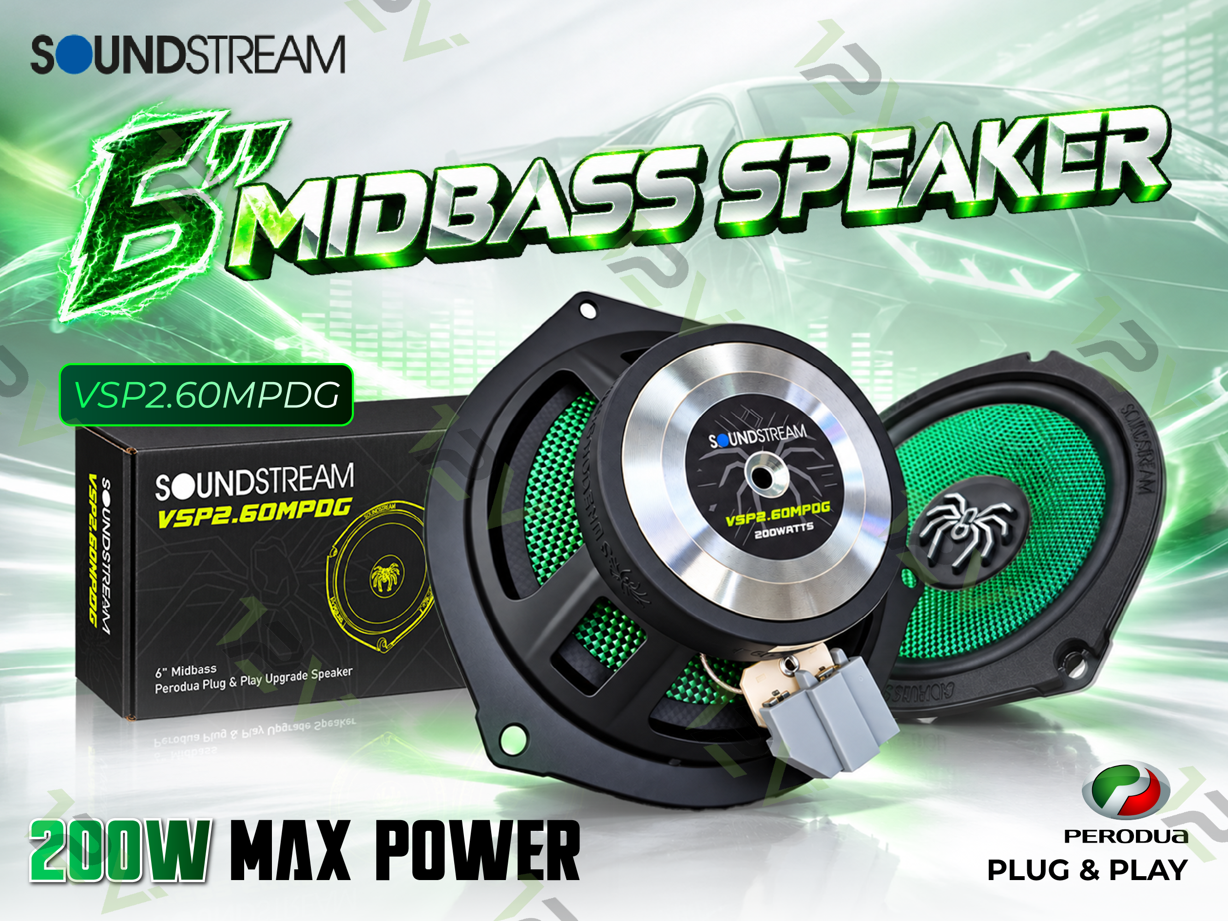 SOUNDSTREAM OEM 6" MIDBASS SPEAKER PRO SERIES PERODUA/PROTON