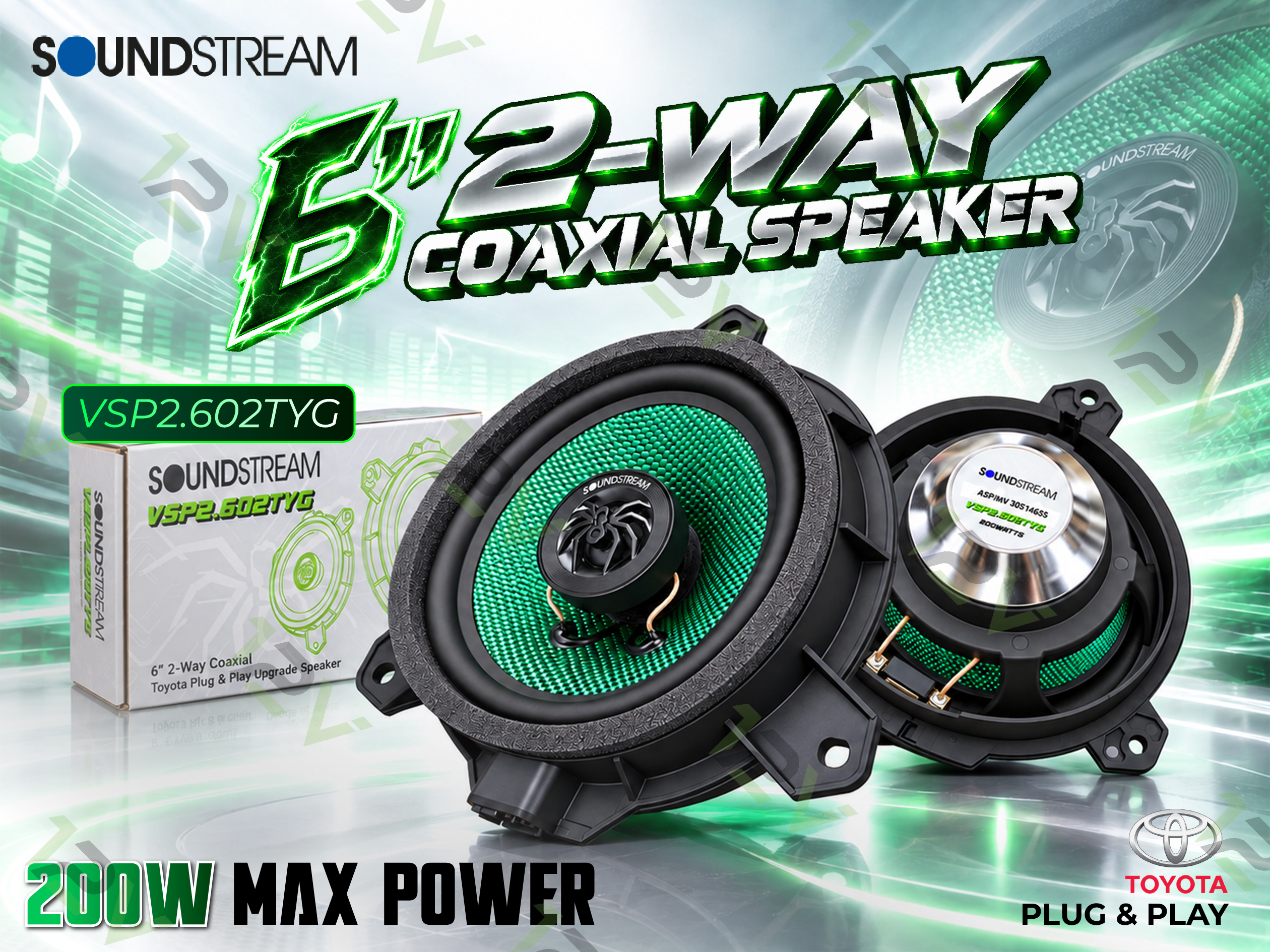 SOUNDSTREAM OEM 6" 2 WAY COAXIAL SPEAKER PRO SERIES TOYOTA
