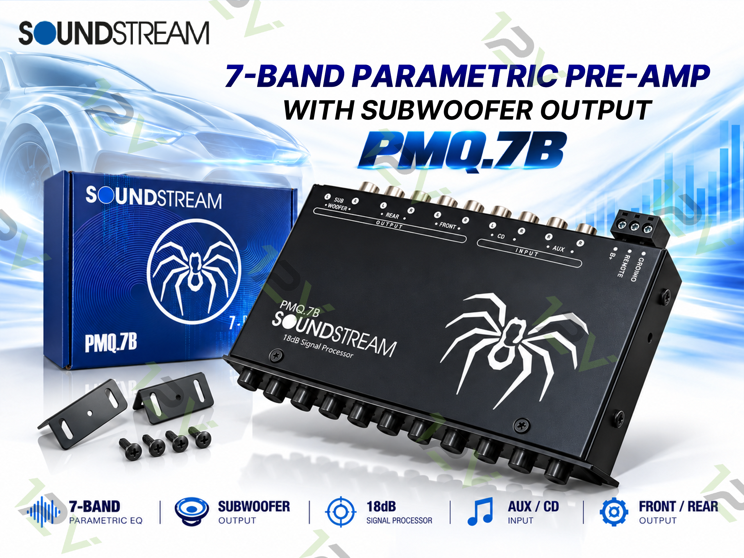 SOUNDSTREAM 7 BAND PARAMETRIC PRE-AMP WITH SUBWOOFER OUTPUT