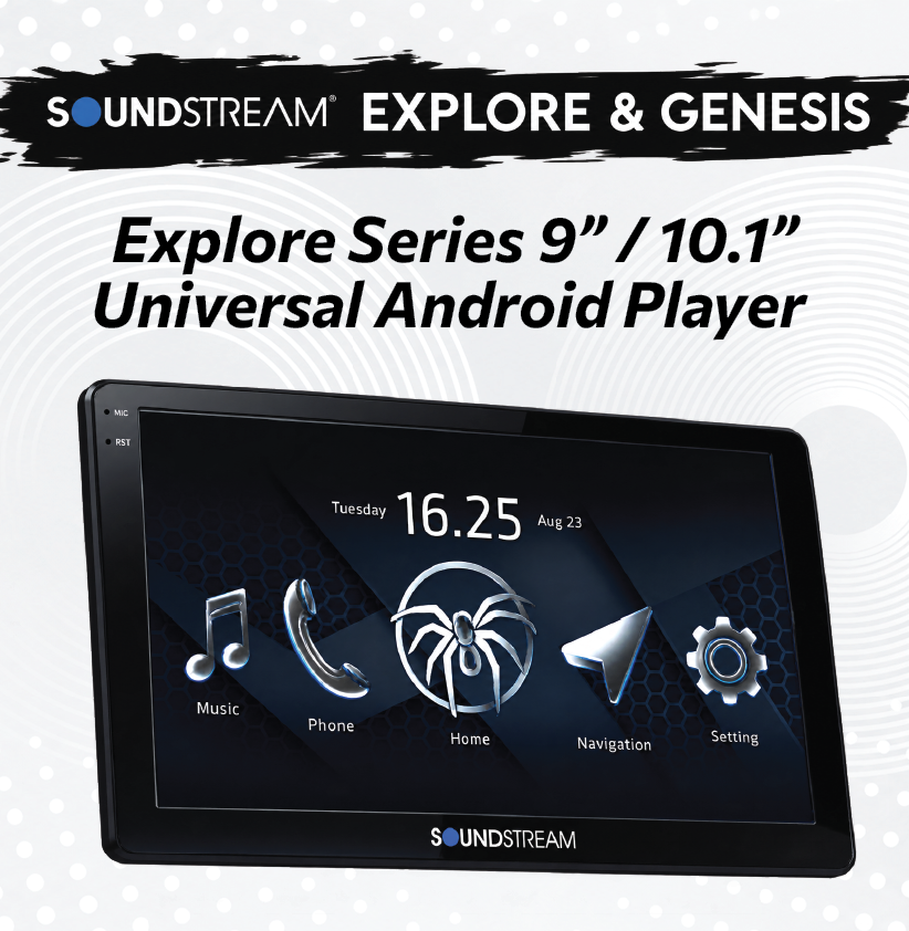 SOUNDSTREAM ANZUO EXPLORE SERIES - 9" / 10" UNIVERSAL ANDROID PLAYER