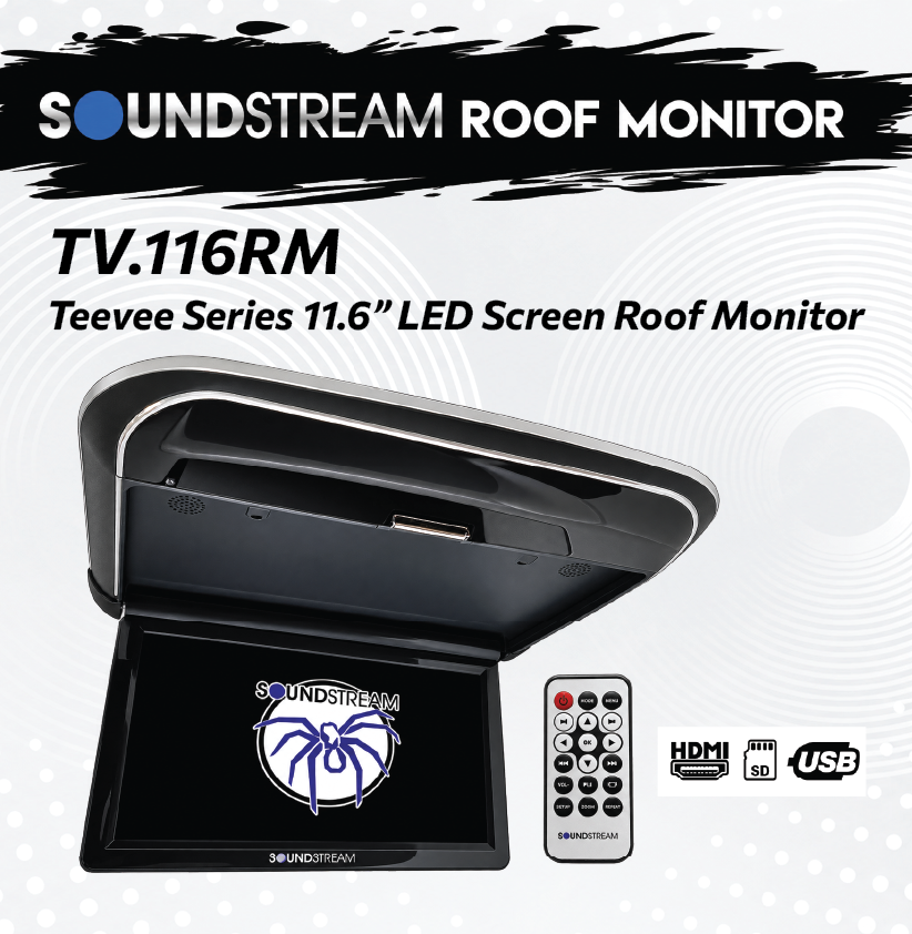 SOUNDSTREAM TEEVEE SERIES - LED SCREEN ROOF MONITOR