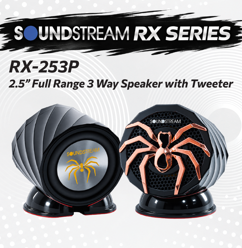 SOUNDSTREAM RX SERIES - 2.5" FULL RANGE 3 WAY SPEAKER WITH TWEETER