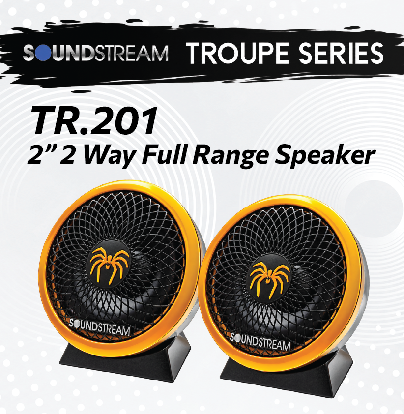 SOUNDSTREAM TROUPE SERIES TR-201 - 2" 2 WAY FULL RANGE SPEAKER
