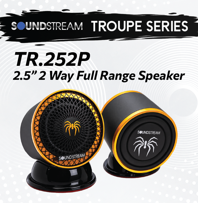 SOUNDSTREAM TROUPE SERIES TR-252P - 2.5" 2 WAY FULL RANGE SPEAKER