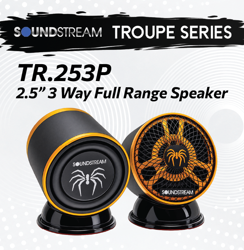SOUNDSTREAM TROUPE SERIES TR-253P - 2.5" 3 WAY FULL RANGE SPEAKER