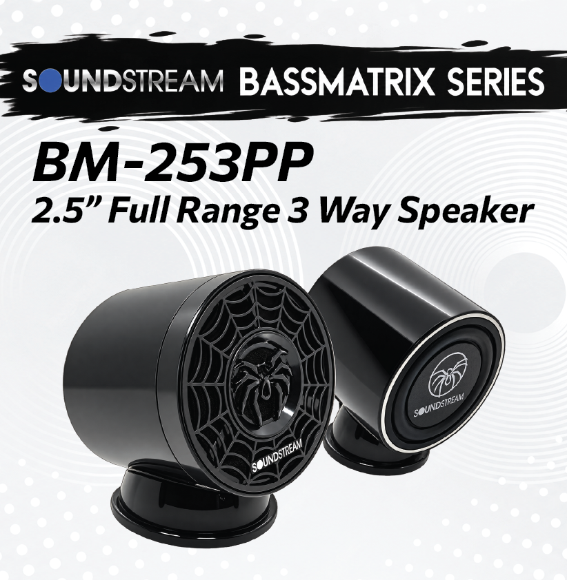 SOUNDSTREAM BASSMATRIX SERIES BM-253PP - 2.5" FULL RANGE 3 WAY SPEAKER